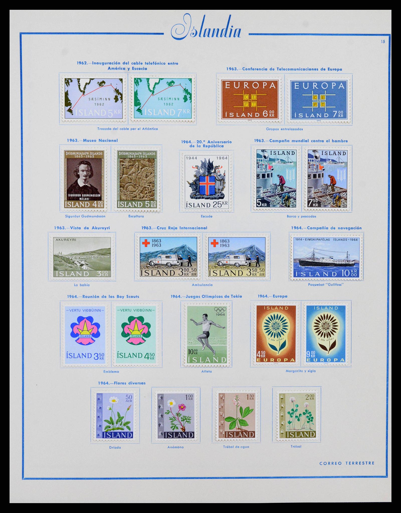 38270 0015 - Postzegelverzameling 38270 IJsland 1873-1964.