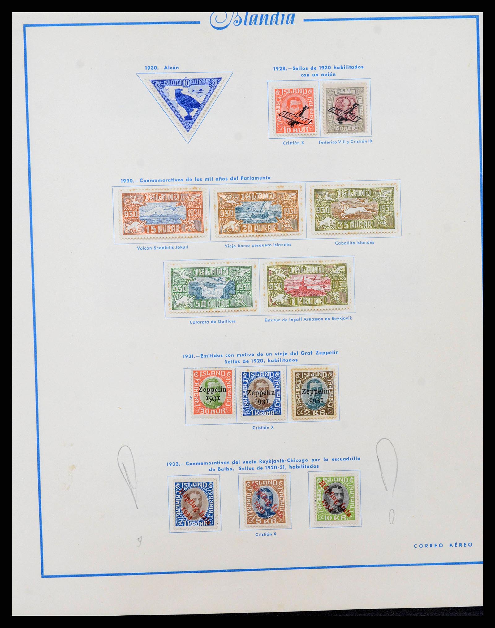38270 0016 - Postzegelverzameling 38270 IJsland 1873-1964.