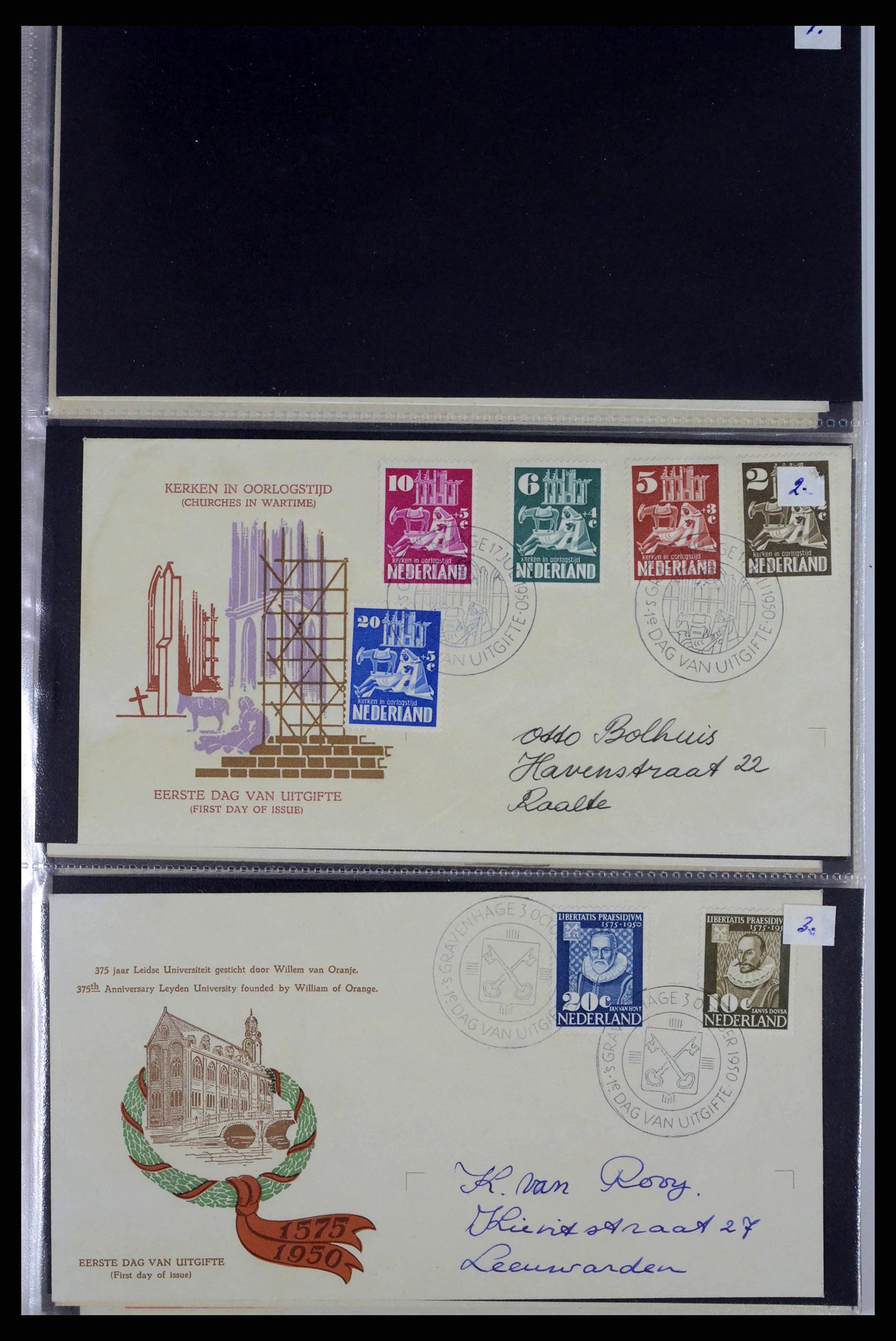 38271 0001 - Postzegelverzameling 38271 Nederland FDC's 1950-1995.