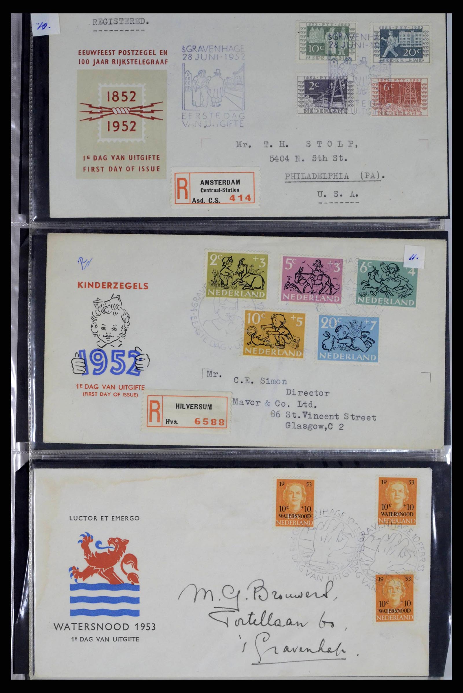 38271 0004 - Postzegelverzameling 38271 Nederland FDC's 1950-1995.
