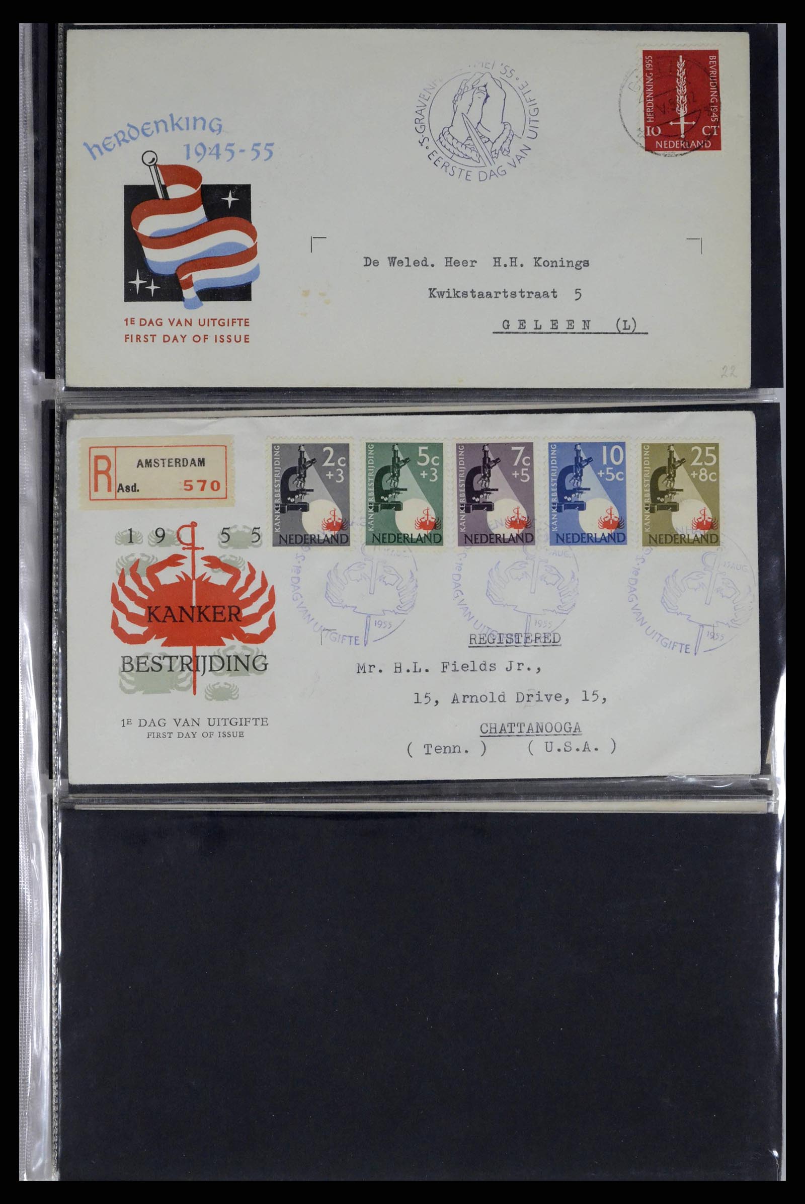 38271 0008 - Postzegelverzameling 38271 Nederland FDC's 1950-1995.