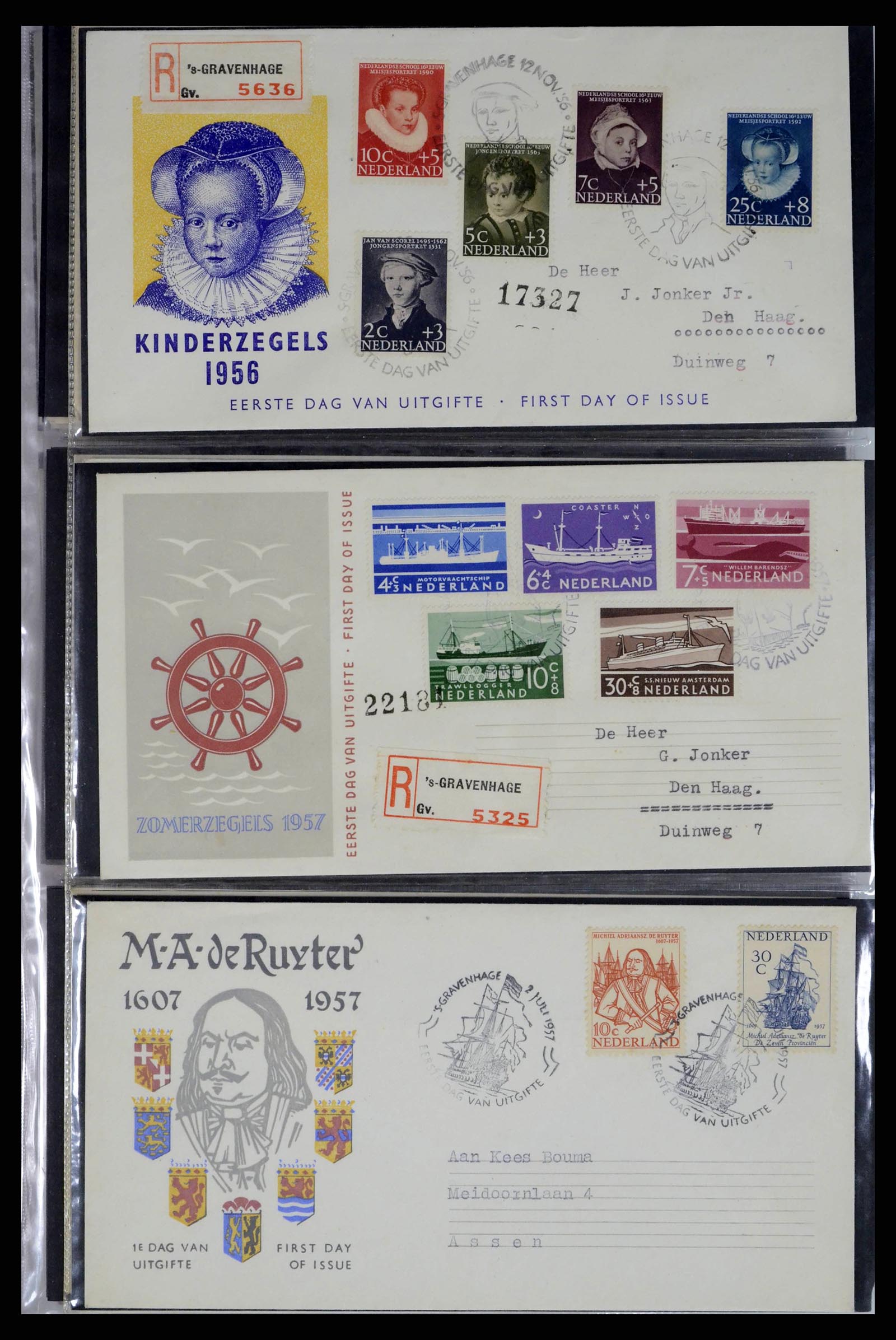 38271 0010 - Postzegelverzameling 38271 Nederland FDC's 1950-1995.