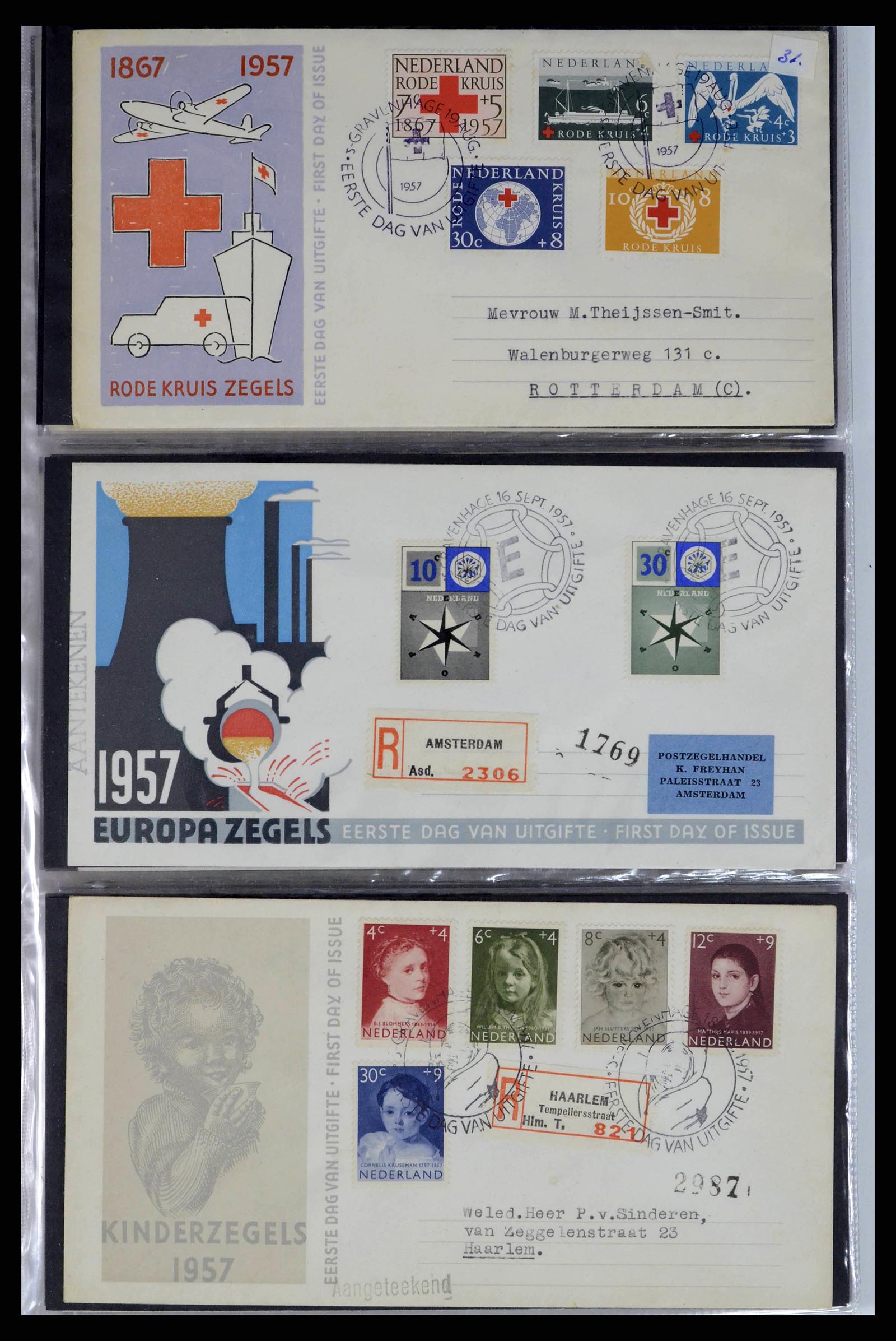 38271 0011 - Postzegelverzameling 38271 Nederland FDC's 1950-1995.