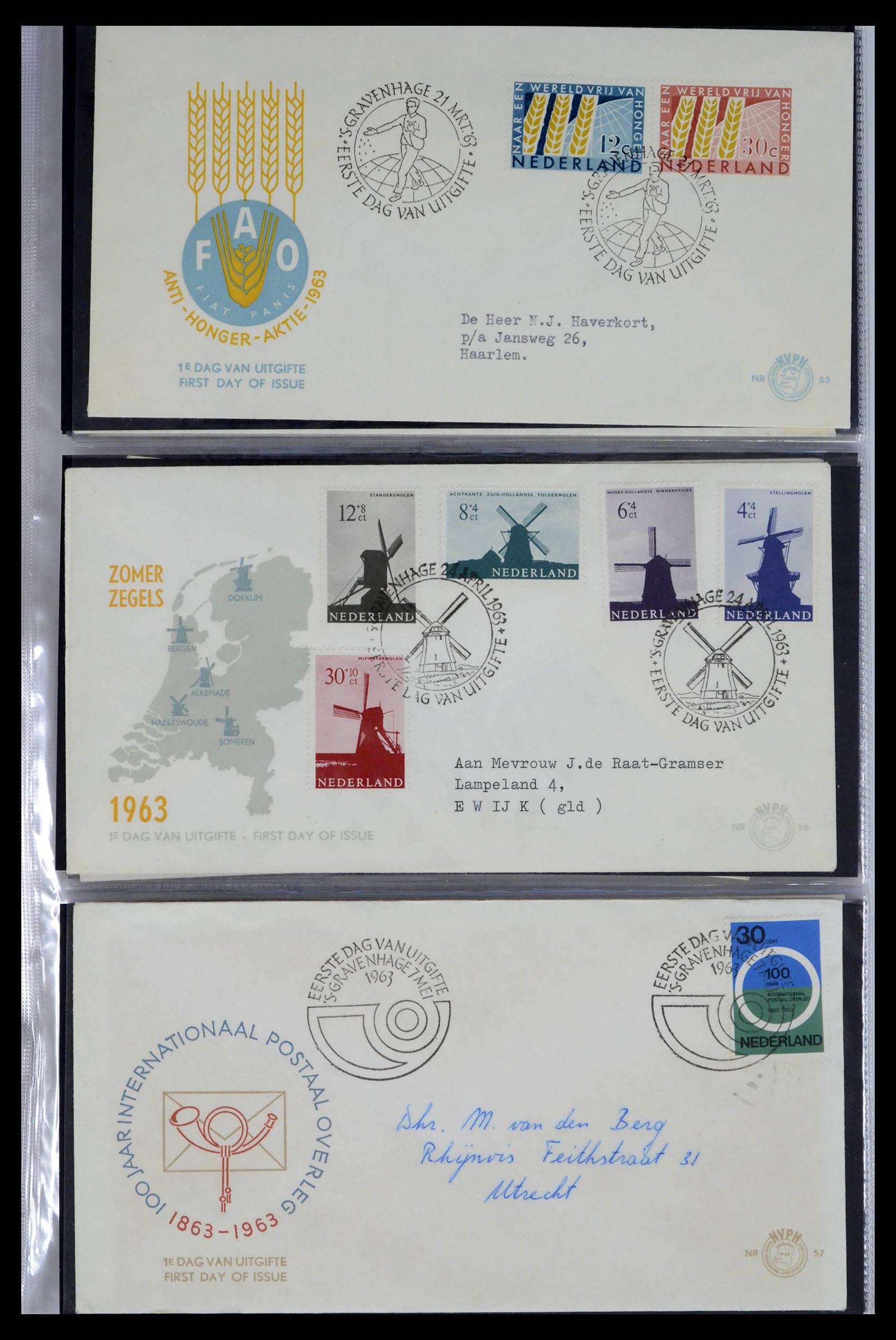 38271 0019 - Postzegelverzameling 38271 Nederland FDC's 1950-1995.