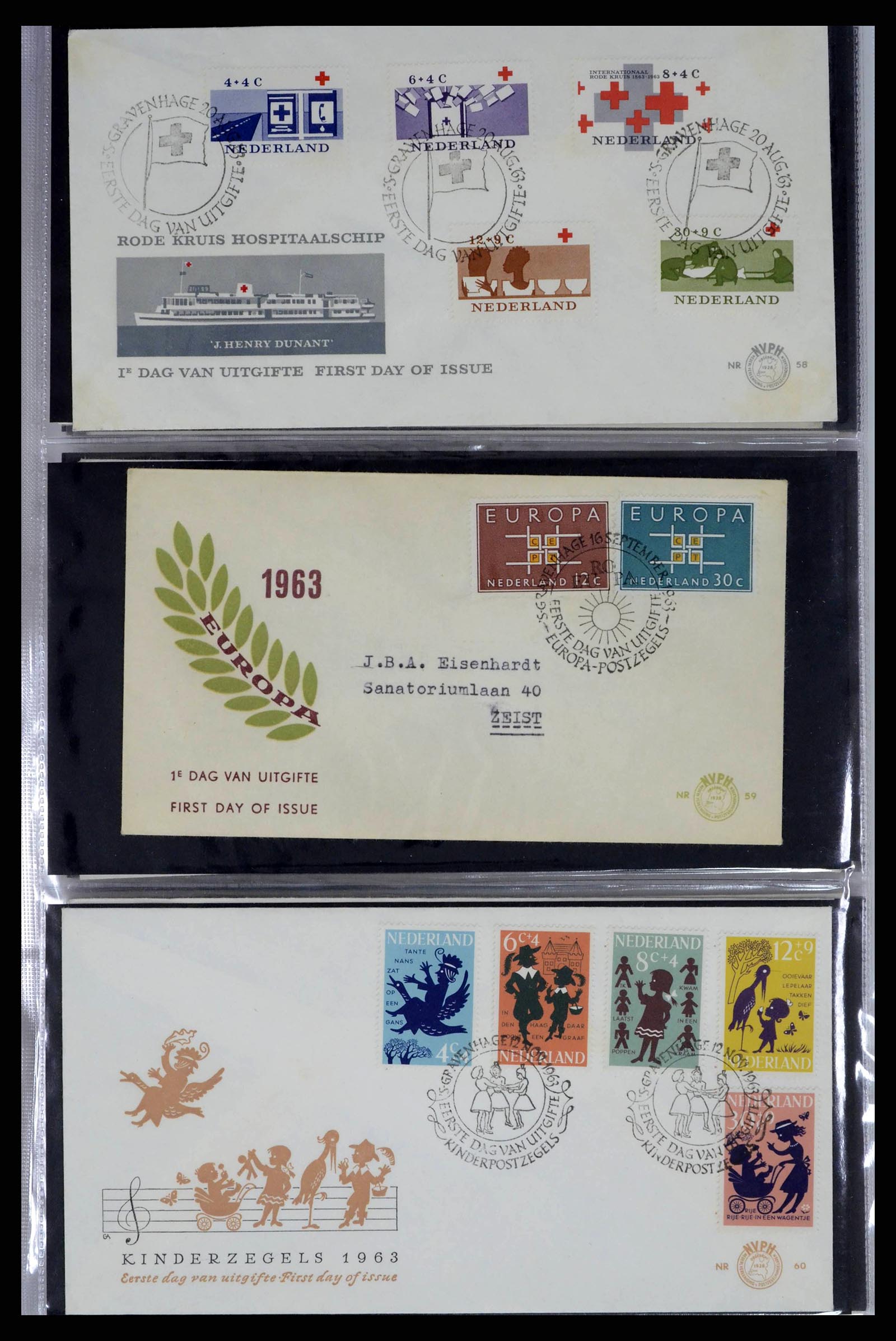 38271 0020 - Postzegelverzameling 38271 Nederland FDC's 1950-1995.
