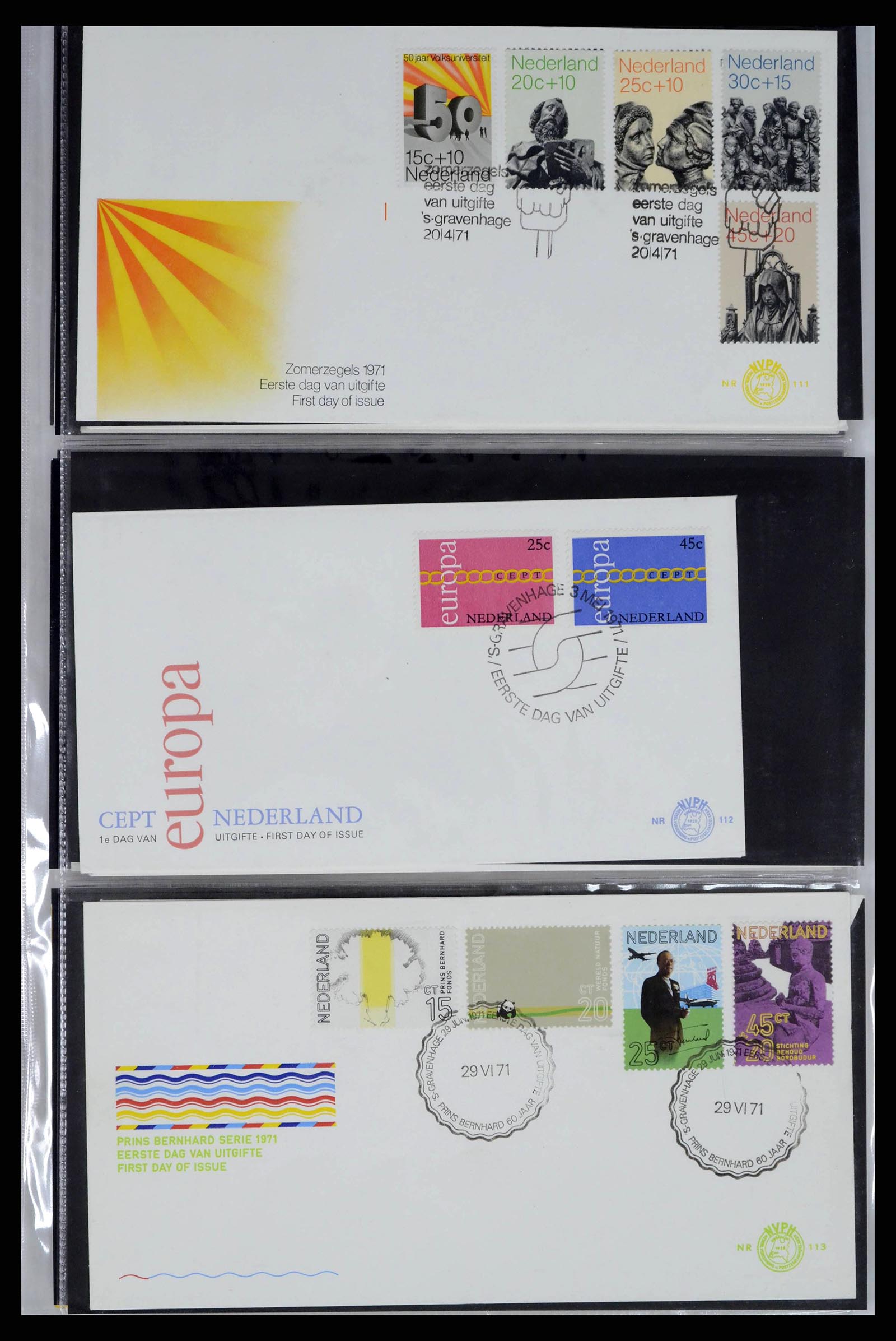 38271 0038 - Stamp collection 38271 Netherlands FDC's 1950-1995.