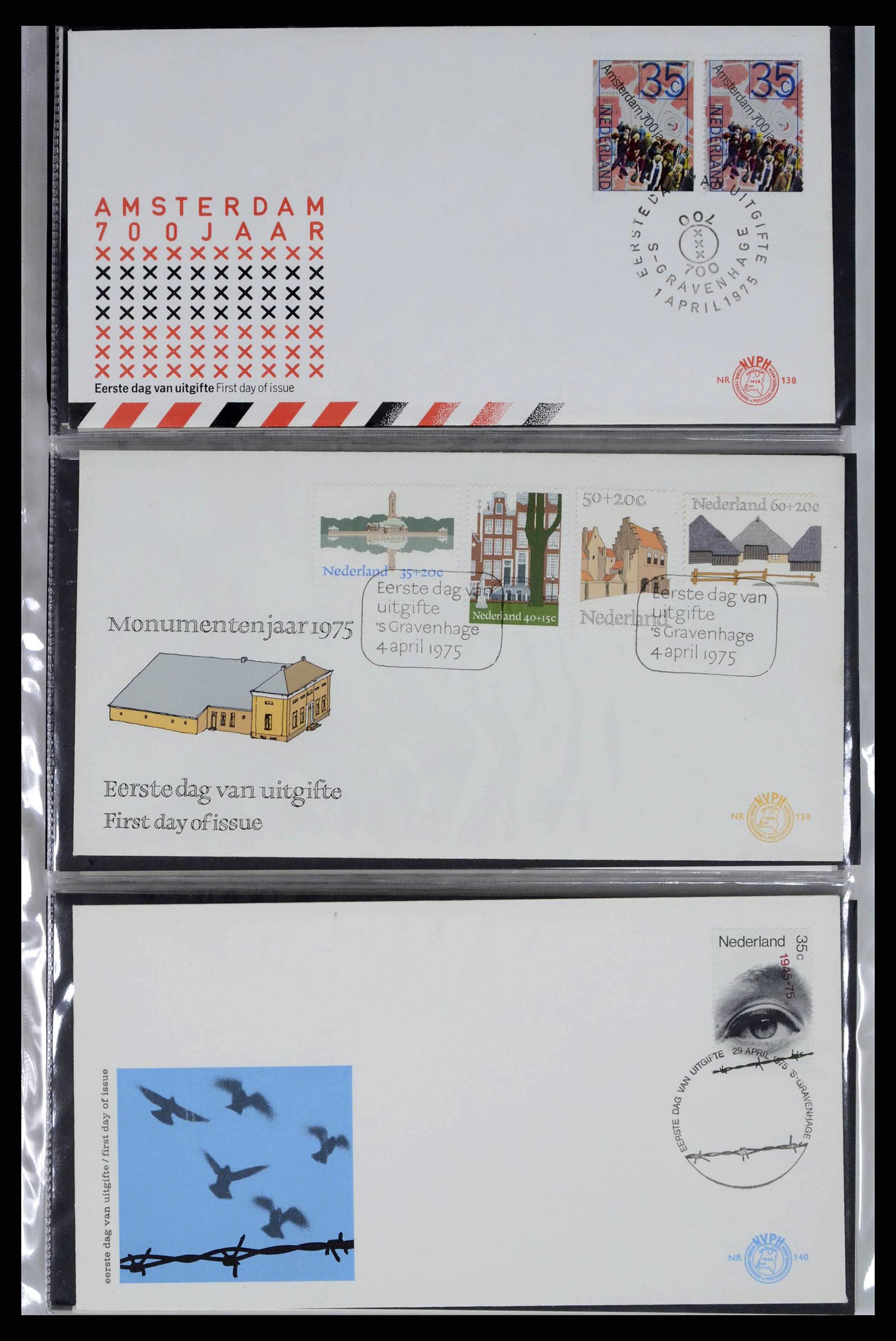 38271 0048 - Stamp collection 38271 Netherlands FDC's 1950-1995.