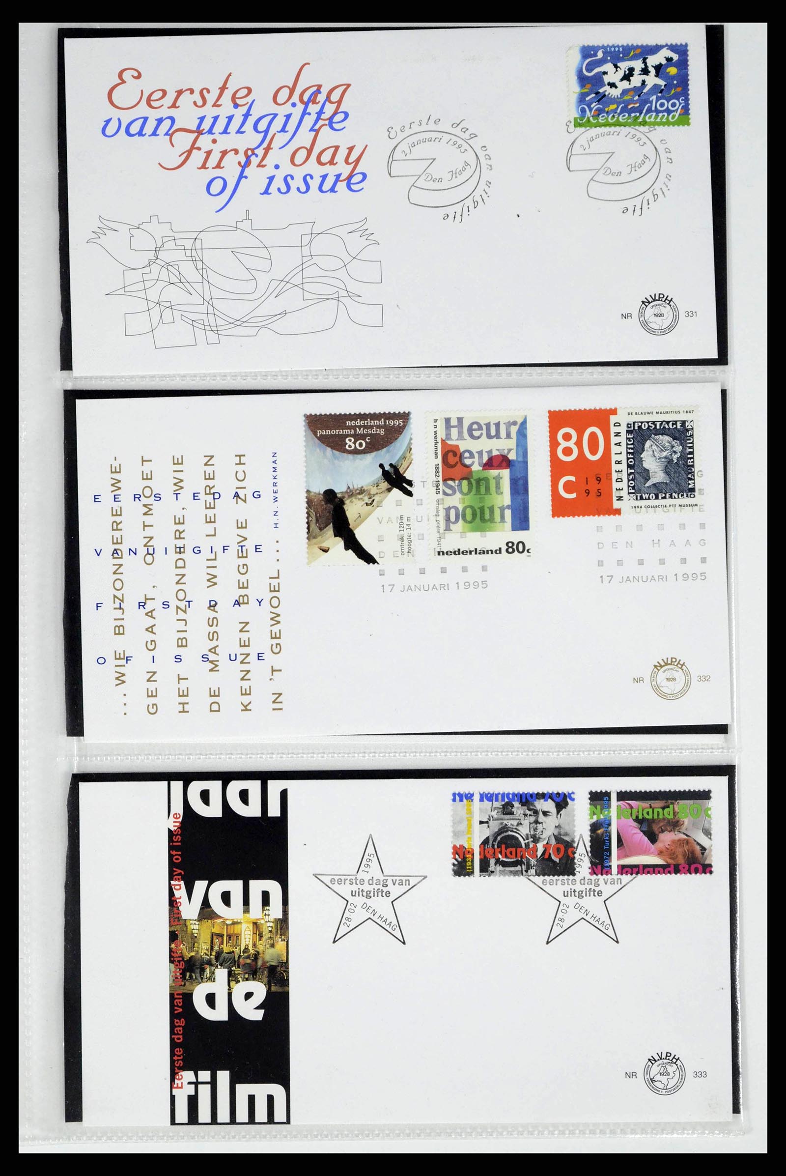38271 0125 - Stamp collection 38271 Netherlands FDC's 1950-1995.