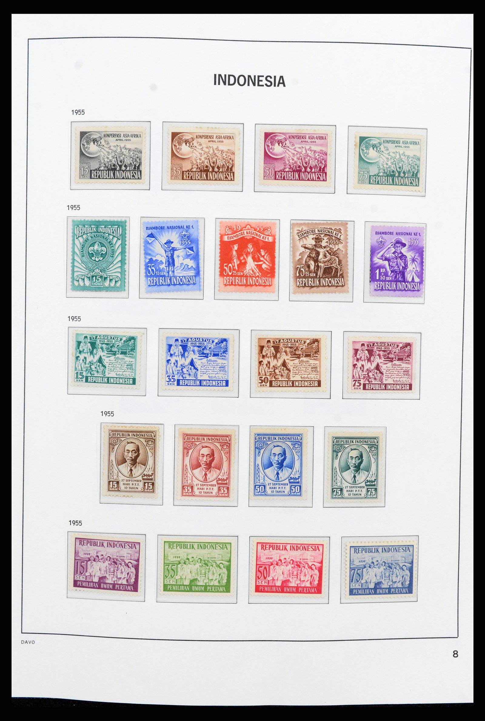38272 0008 - Postzegelverzameling 38272 Indonesië 1949-2009.