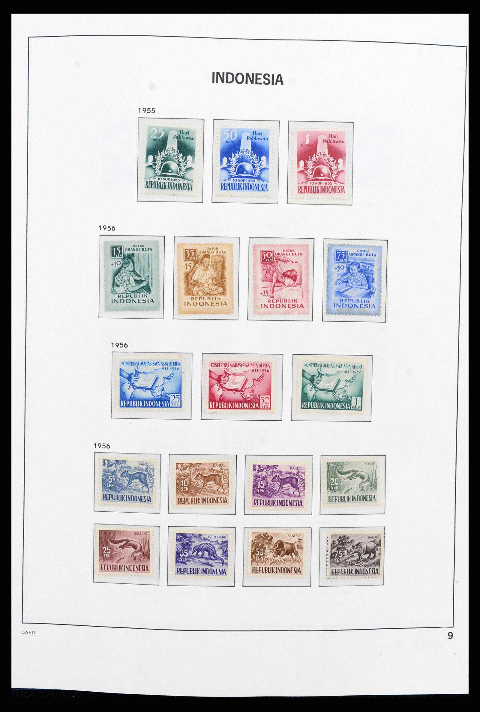 38272 0009 - Postzegelverzameling 38272 Indonesië 1949-2009.