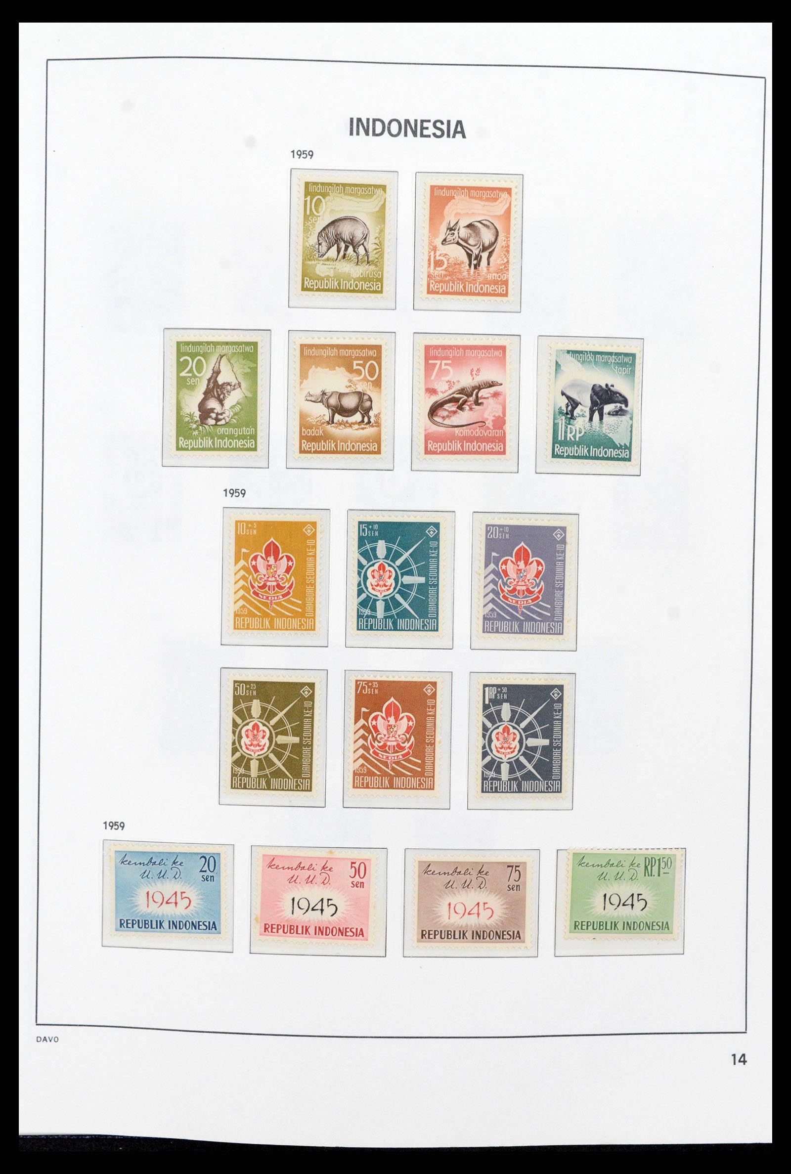 38272 0014 - Postzegelverzameling 38272 Indonesië 1949-2009.