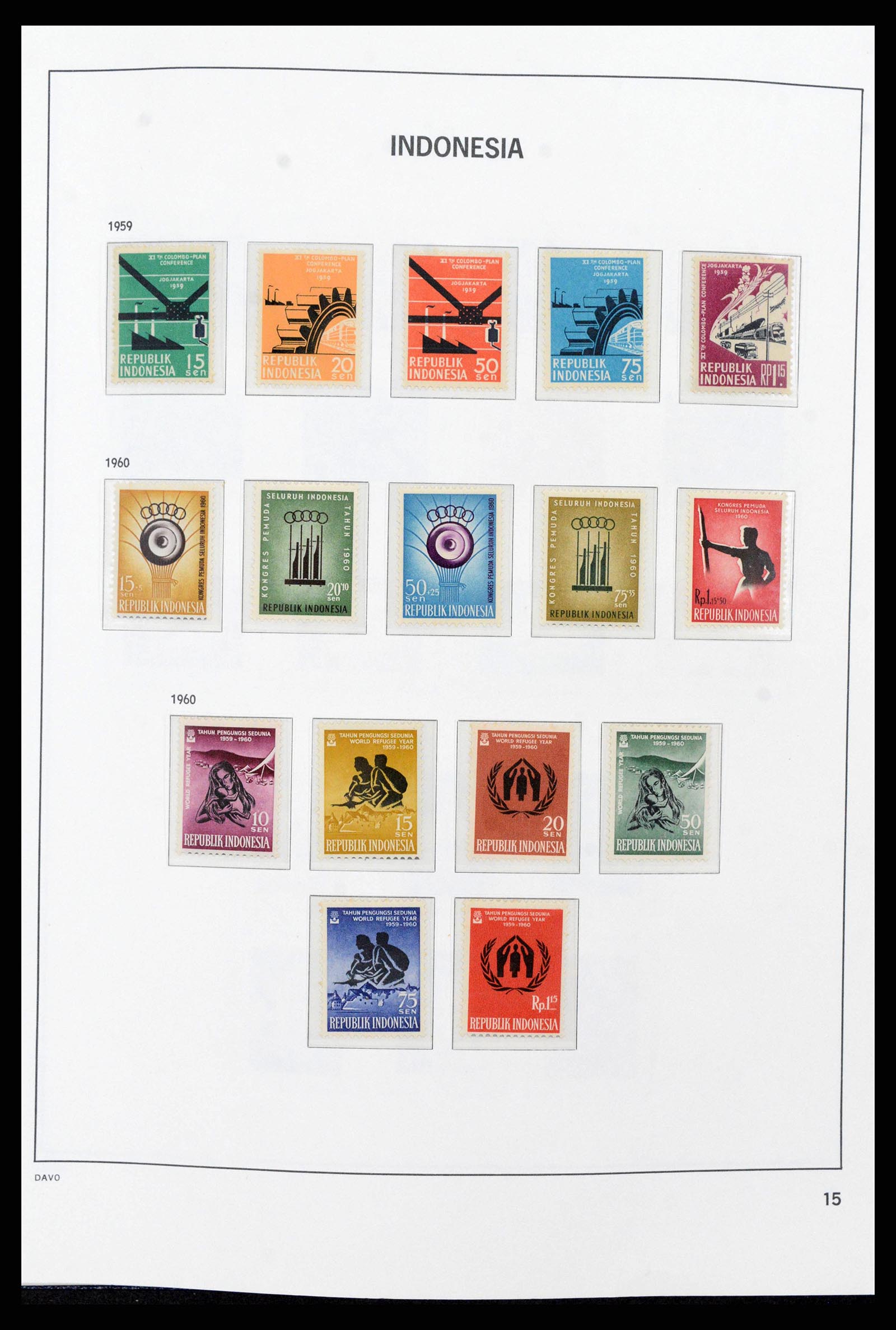 38272 0015 - Postzegelverzameling 38272 Indonesië 1949-2009.