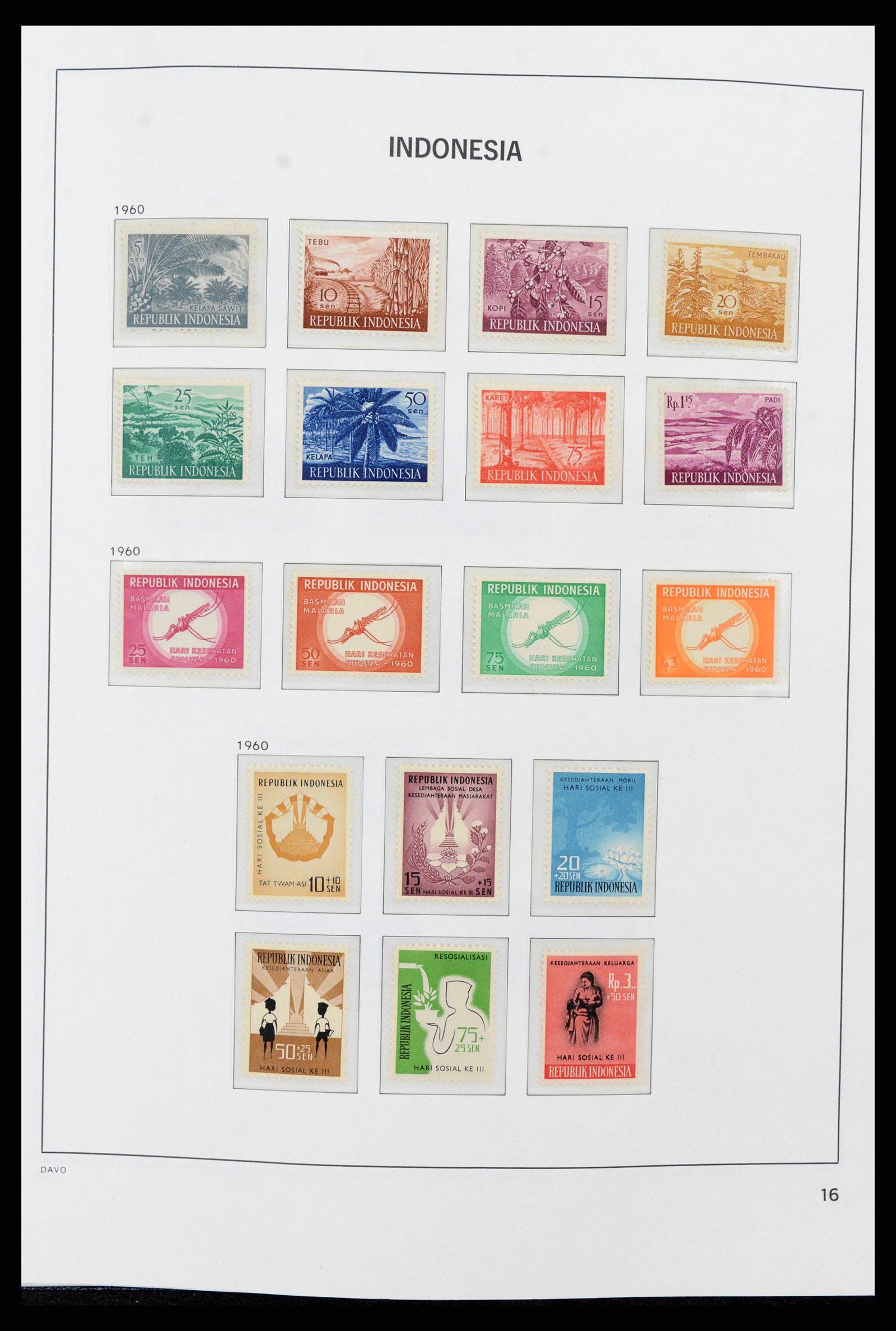 38272 0016 - Postzegelverzameling 38272 Indonesië 1949-2009.