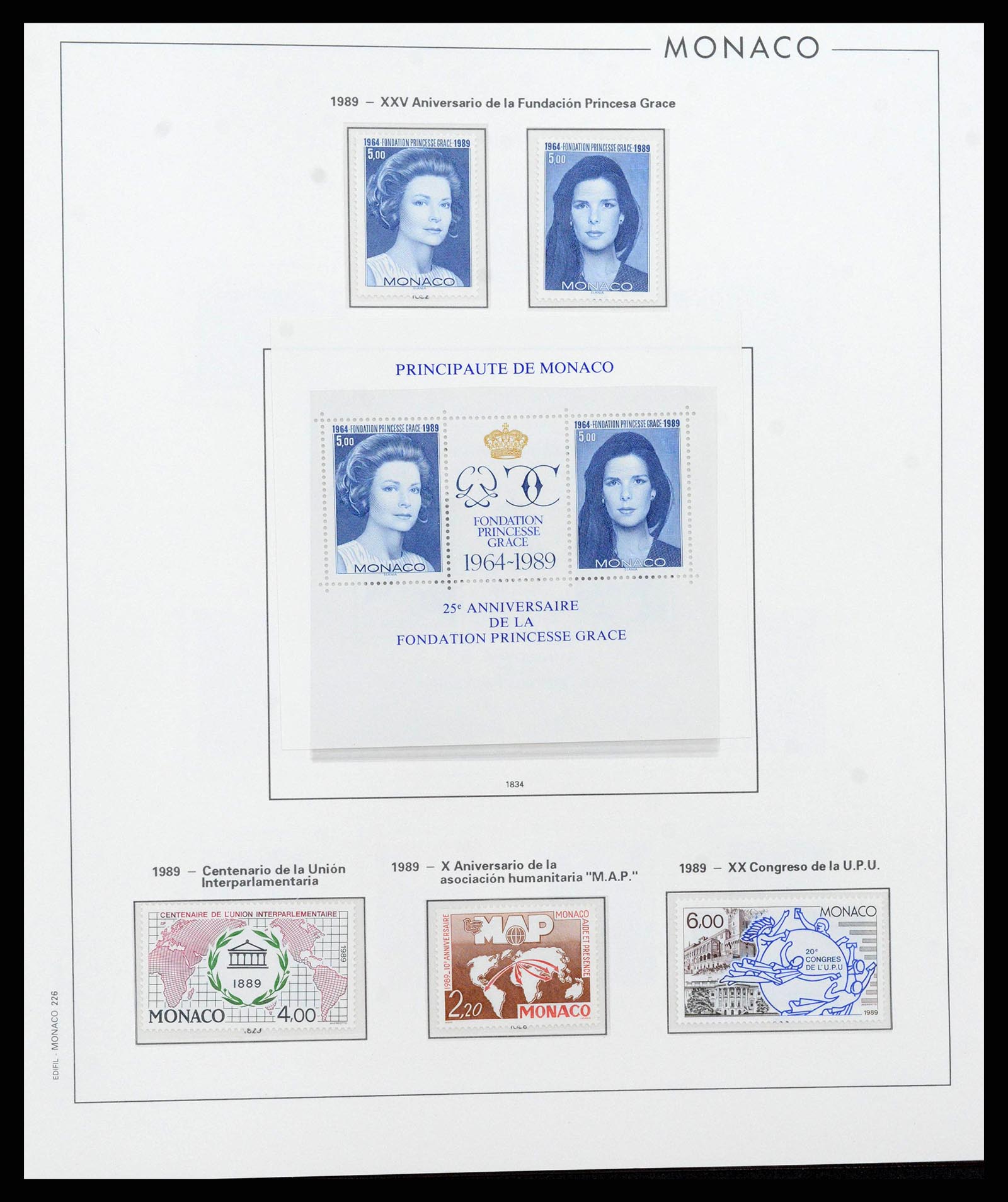 38283 0224 - Stamp collection 38283 Monaco 1885-1989.