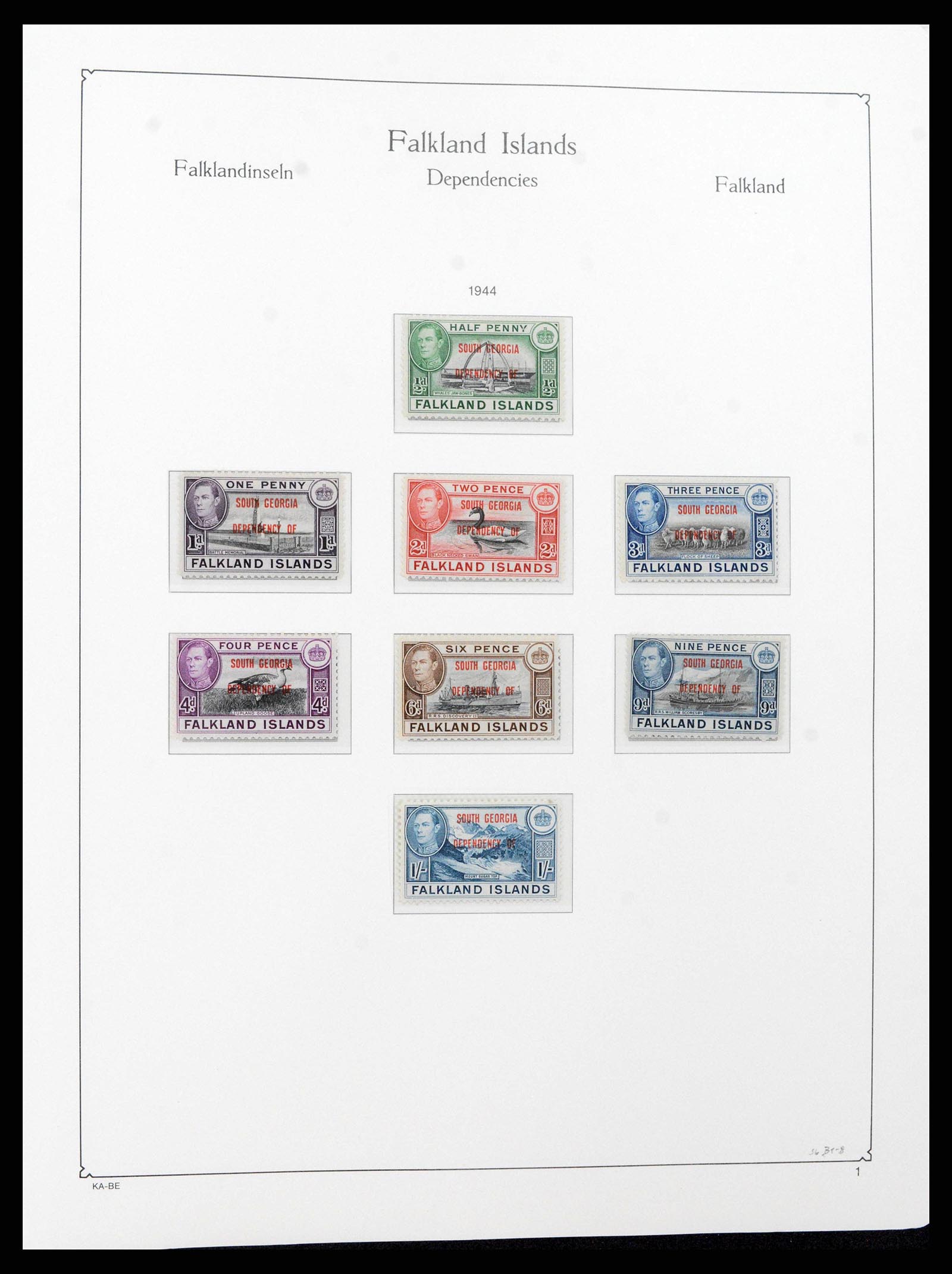 38291 0001 - Stamp collection 38291 Falkland Ìslands Dependencies 1944-2009.