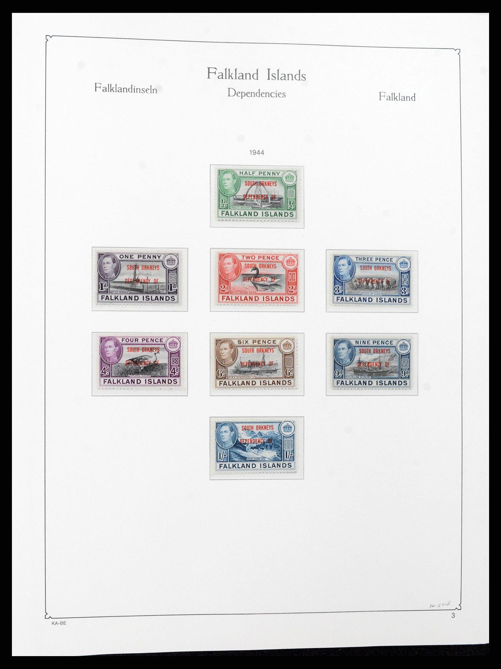 38291 0003 - Stamp collection 38291 Falkland Ìslands Dependencies 1944-2009.