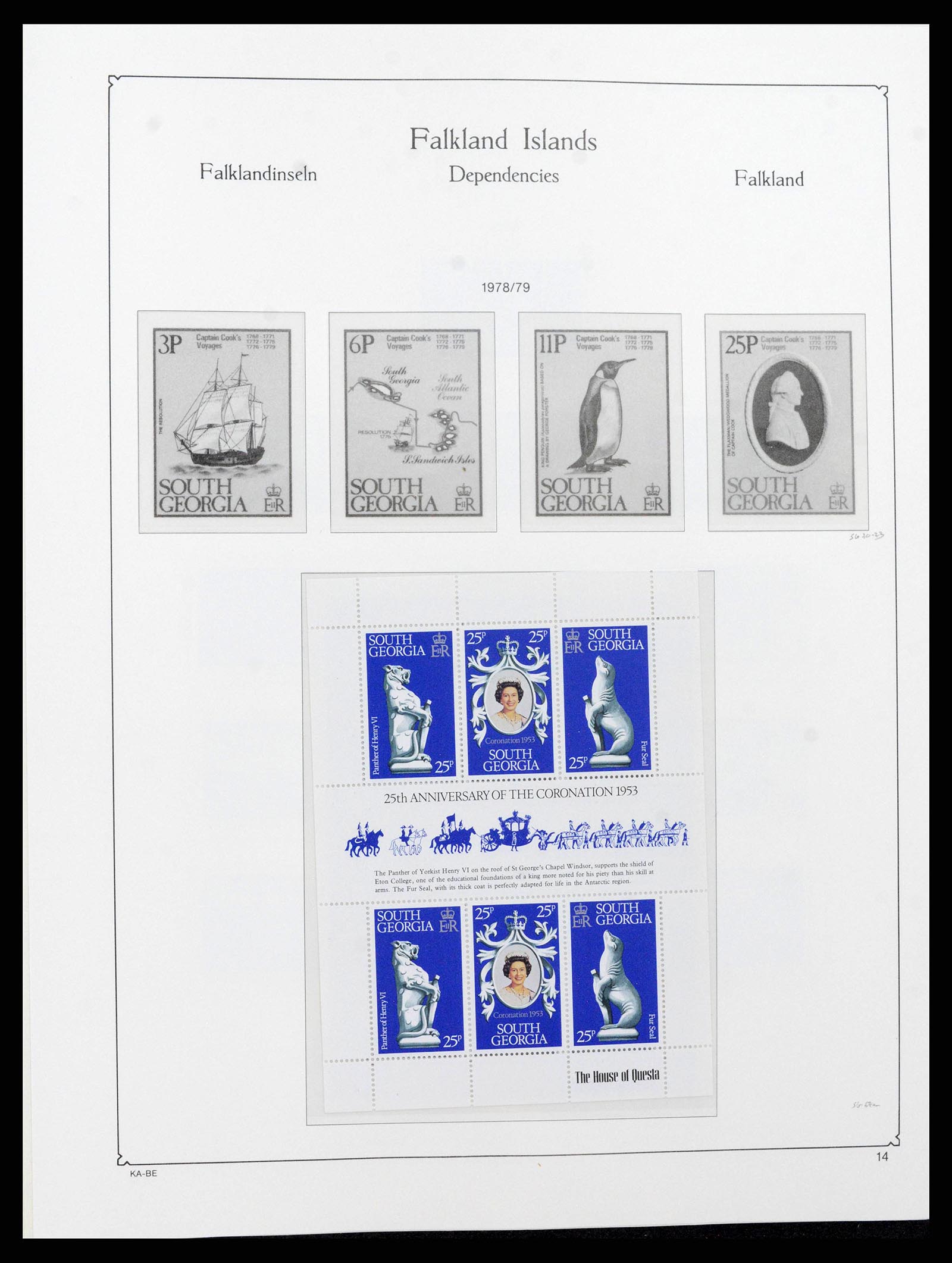 38291 0010 - Stamp collection 38291 Falkland Ìslands Dependencies 1944-2009.