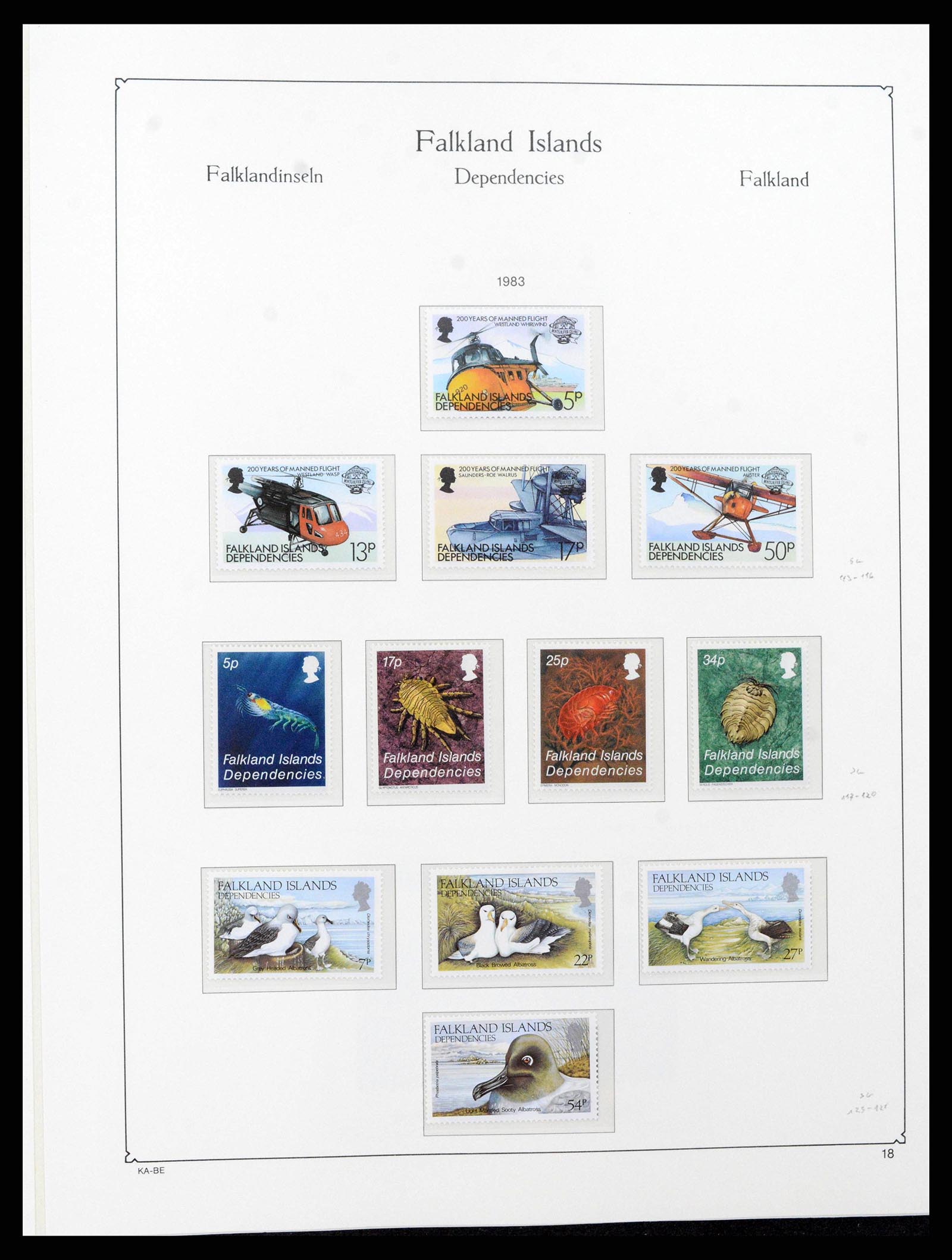 38291 0014 - Stamp collection 38291 Falkland Ìslands Dependencies 1944-2009.