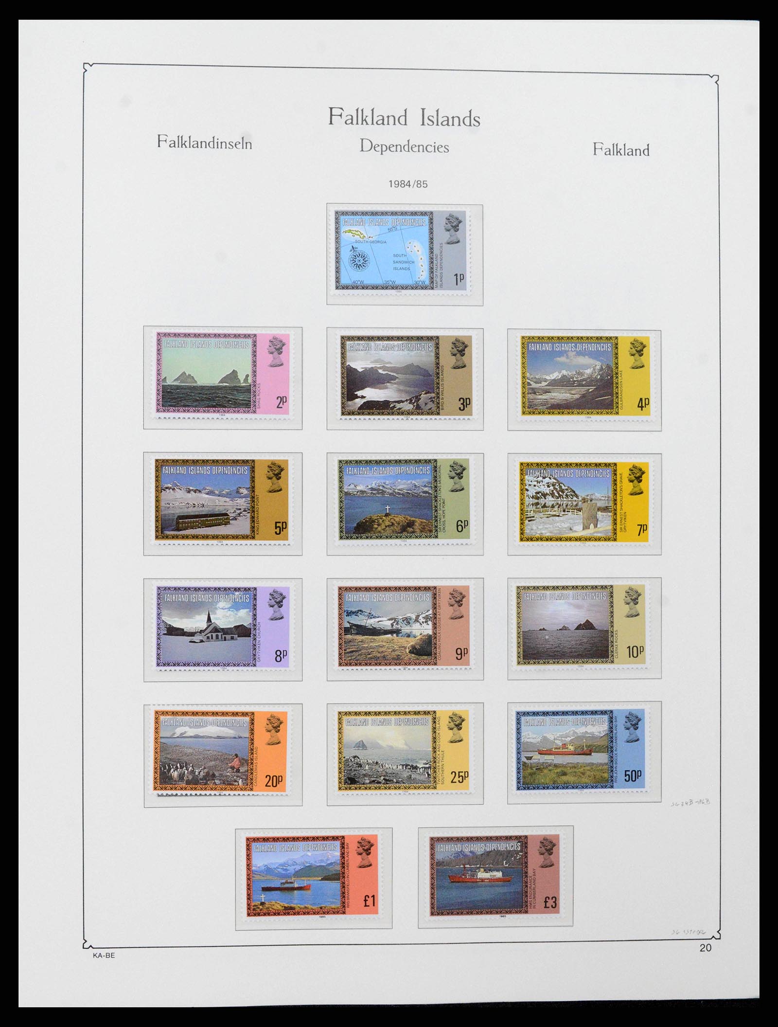 38291 0016 - Stamp collection 38291 Falkland Ìslands Dependencies 1944-2009.