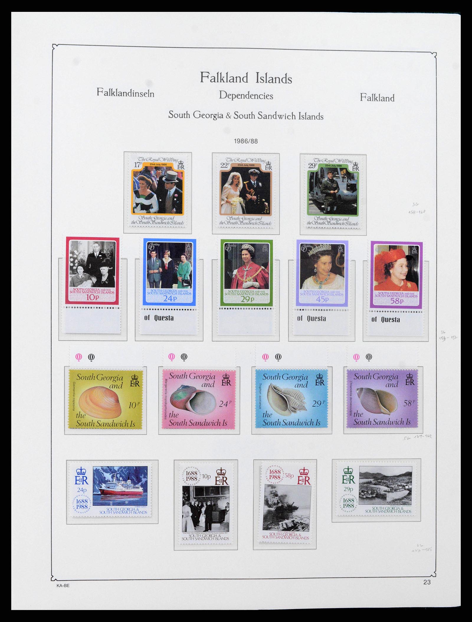 38291 0019 - Stamp collection 38291 Falkland Ìslands Dependencies 1944-2009.
