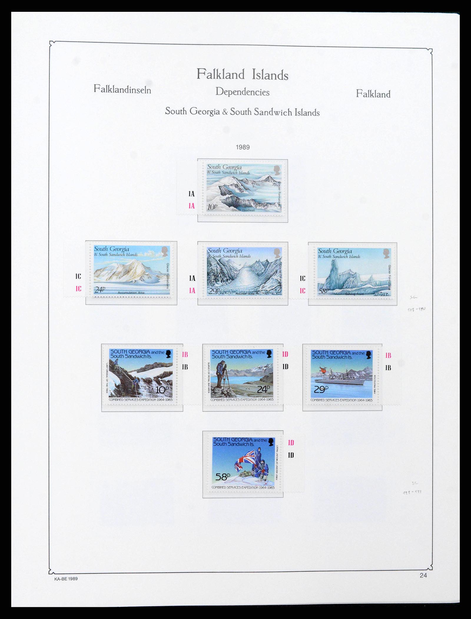 38291 0020 - Stamp collection 38291 Falkland Ìslands Dependencies 1944-2009.