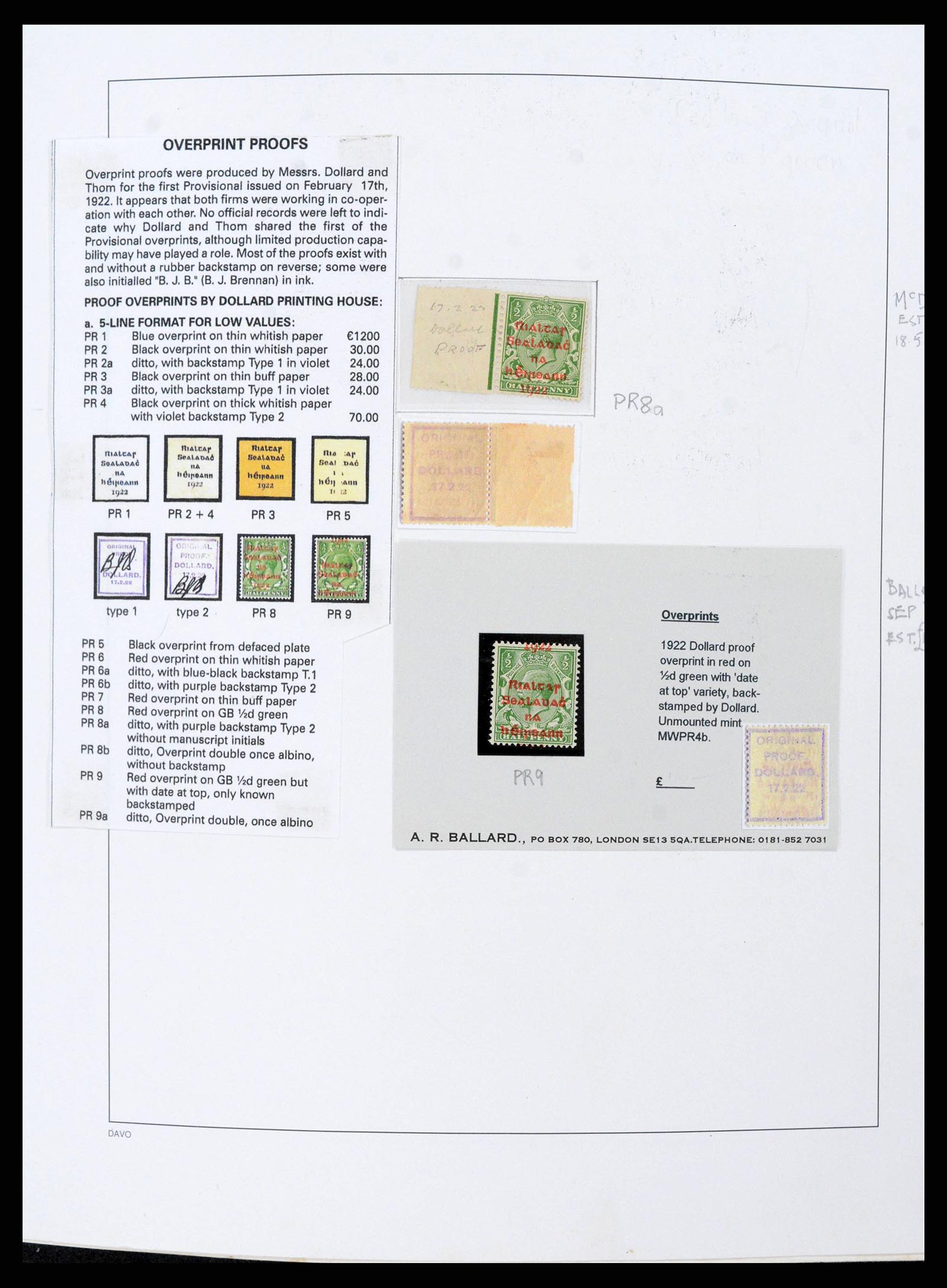 38295 0004 - Stamp collection 38295 Ireland overprints specialised 1922-1935.