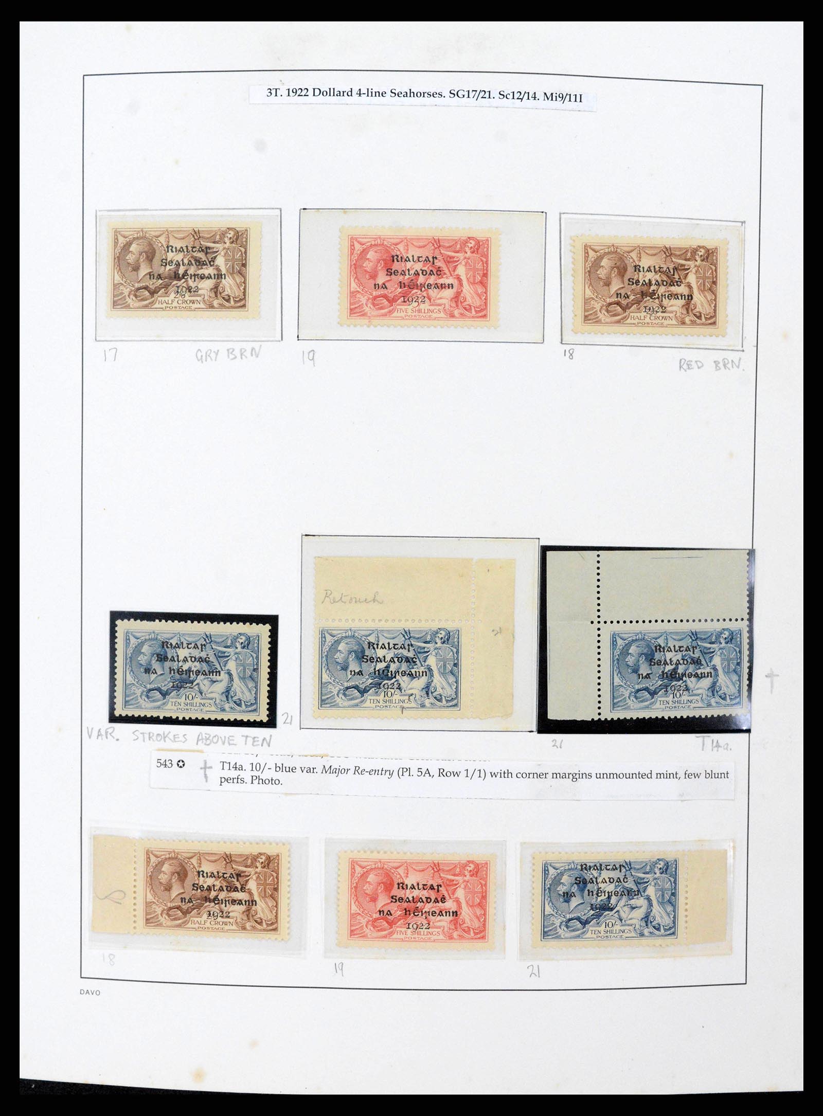 38295 0008 - Stamp collection 38295 Ireland overprints specialised 1922-1935.