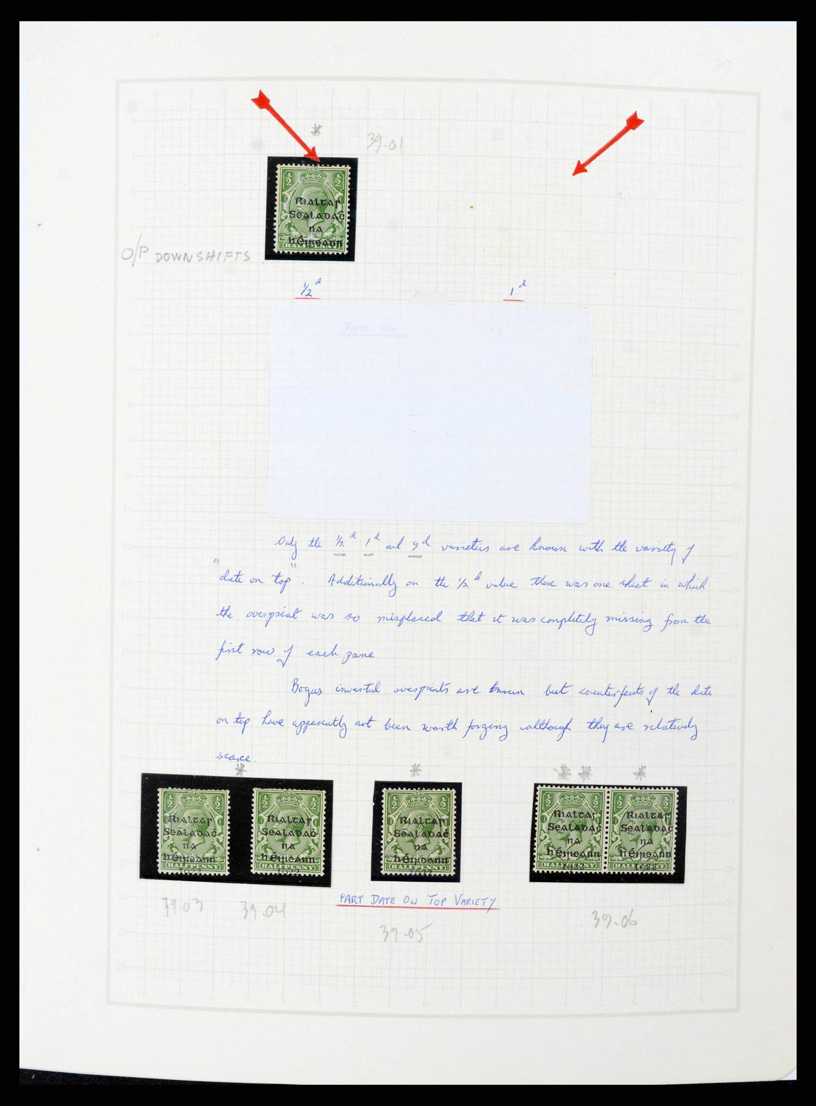 38295 0009 - Stamp collection 38295 Ireland overprints specialised 1922-1935.