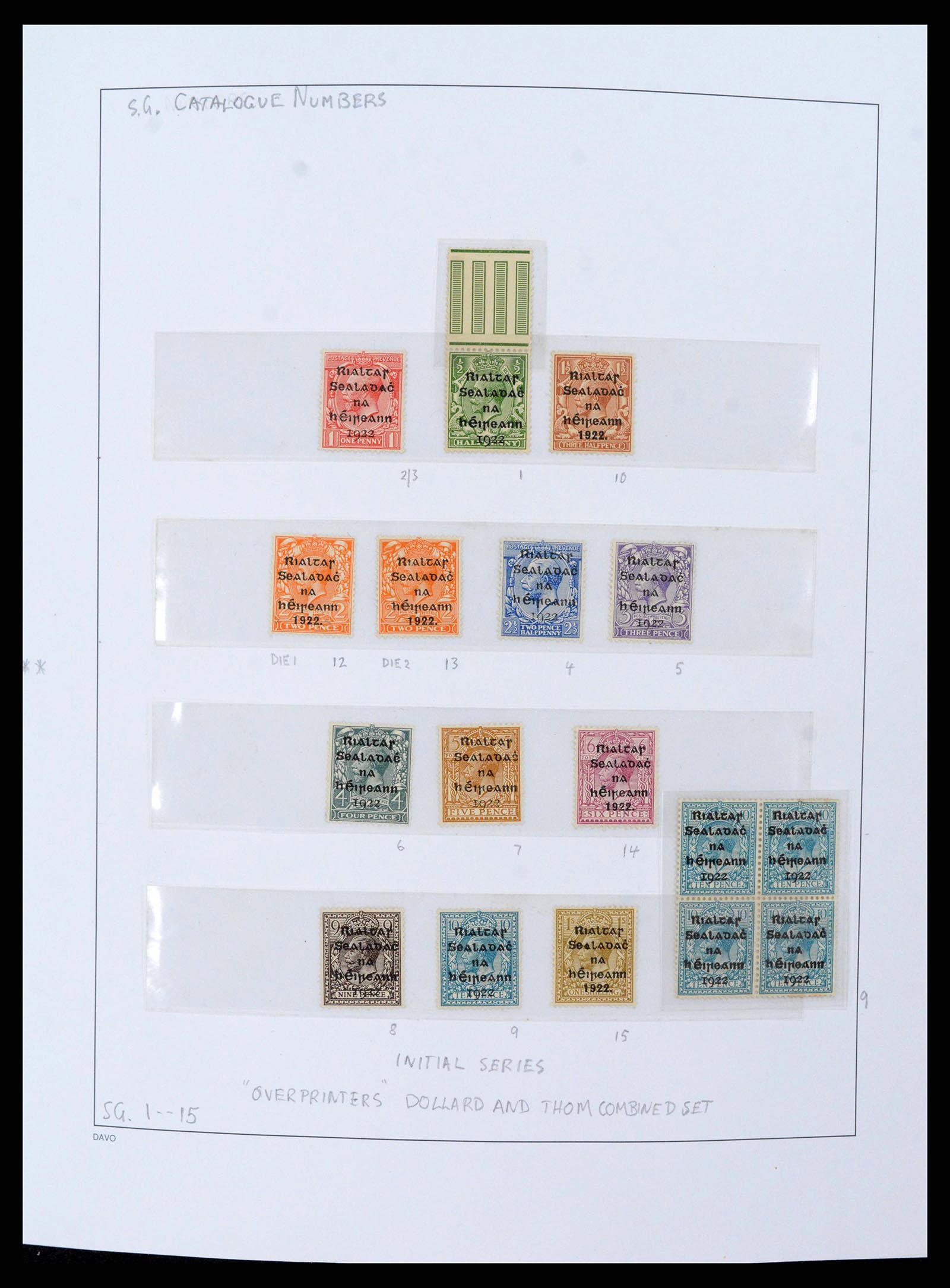 38295 0010 - Stamp collection 38295 Ireland overprints specialised 1922-1935.