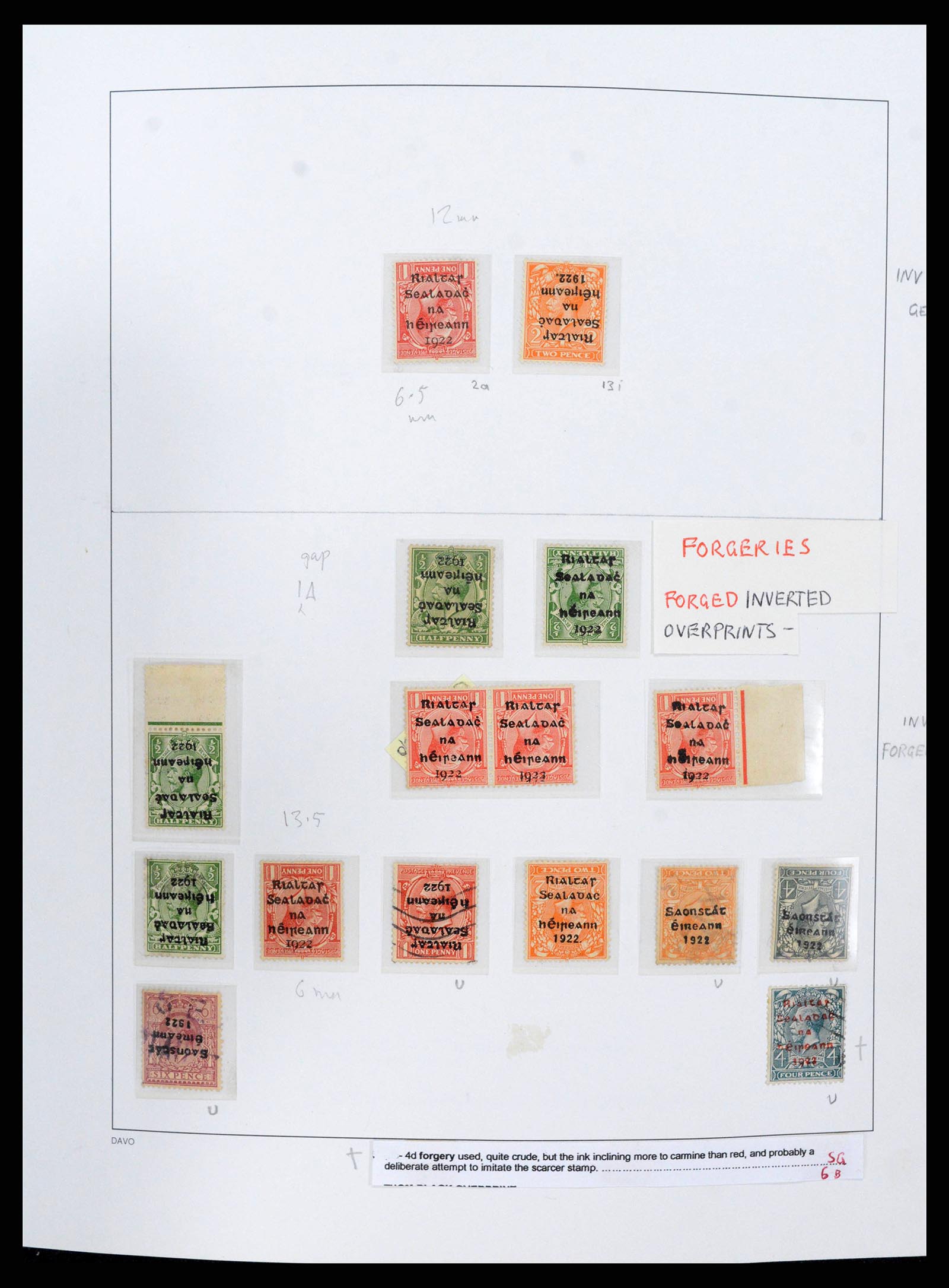 38295 0011 - Stamp collection 38295 Ireland overprints specialised 1922-1935.