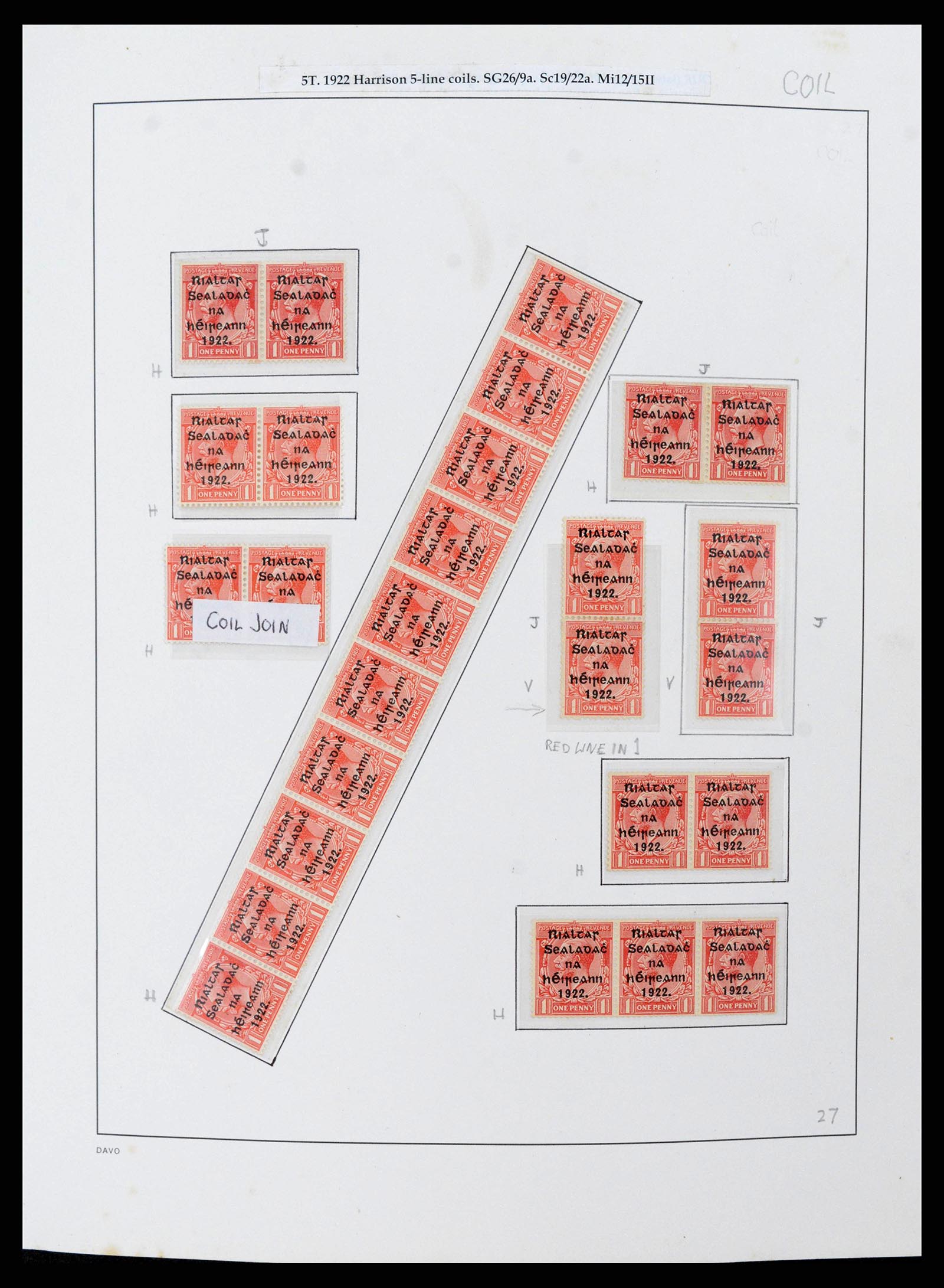 38295 0016 - Stamp collection 38295 Ireland overprints specialised 1922-1935.