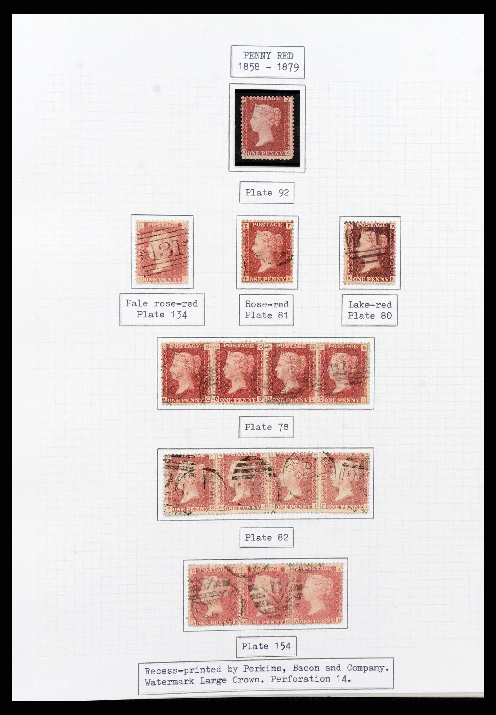 38299 0010 - Stamp collection 38299 Great Britain 1841-1908.