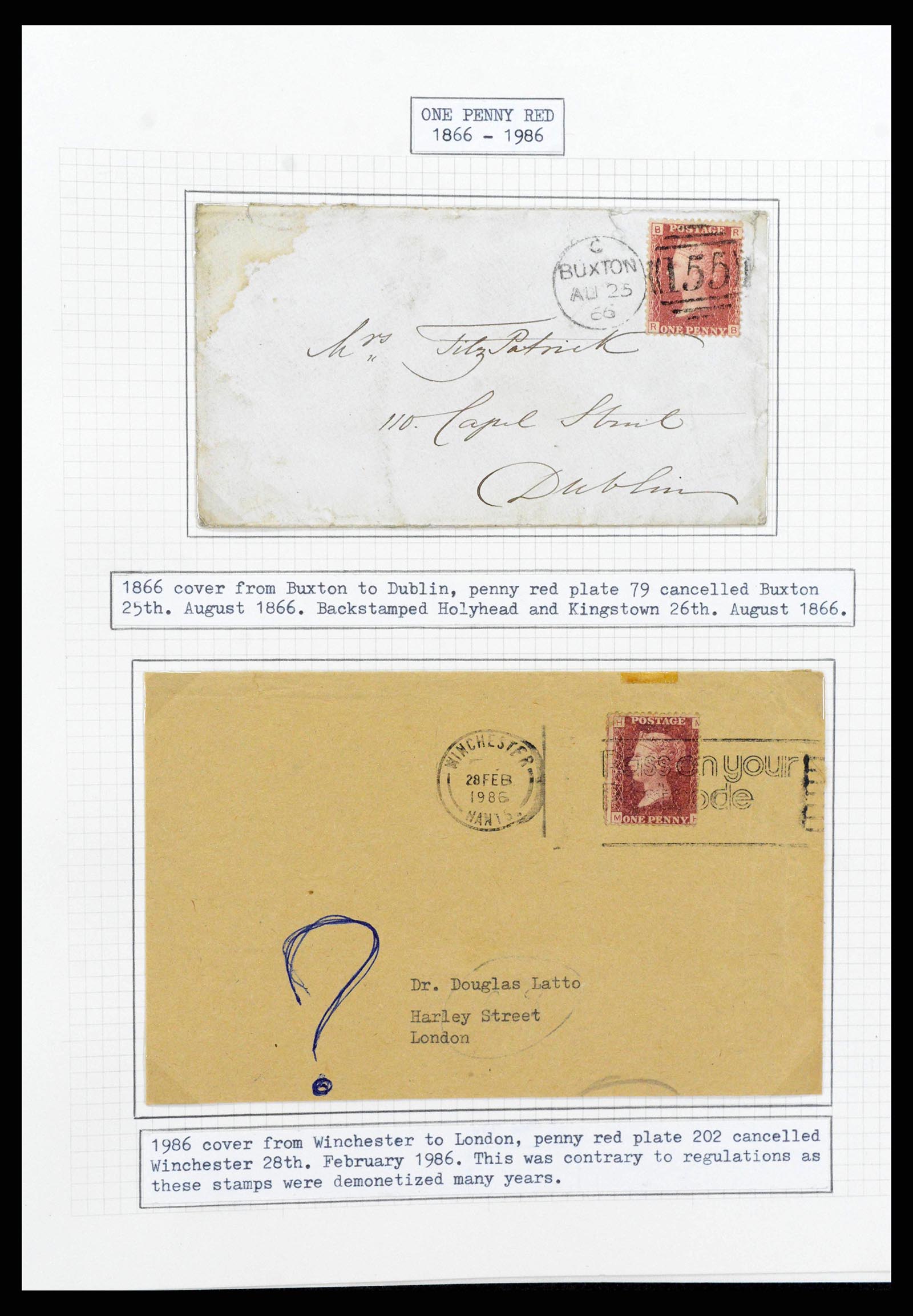 38299 0013 - Stamp collection 38299 Great Britain 1841-1908.
