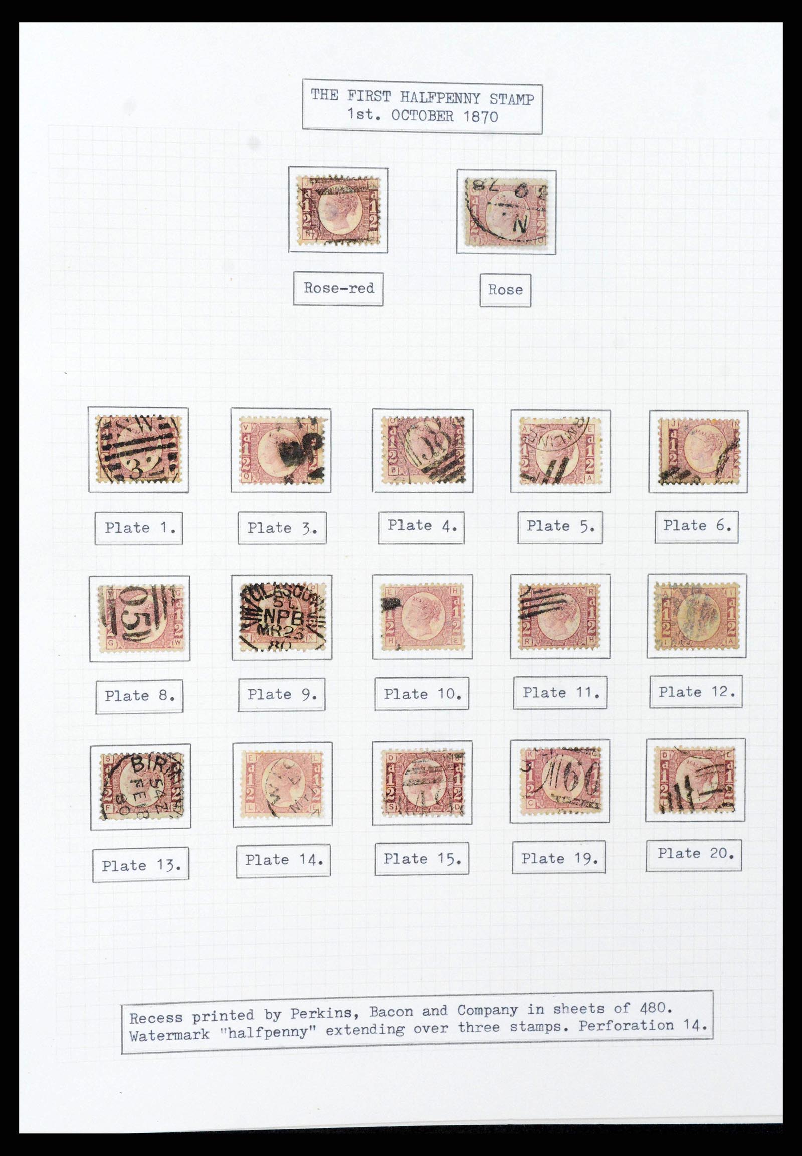 38299 0018 - Stamp collection 38299 Great Britain 1841-1908.