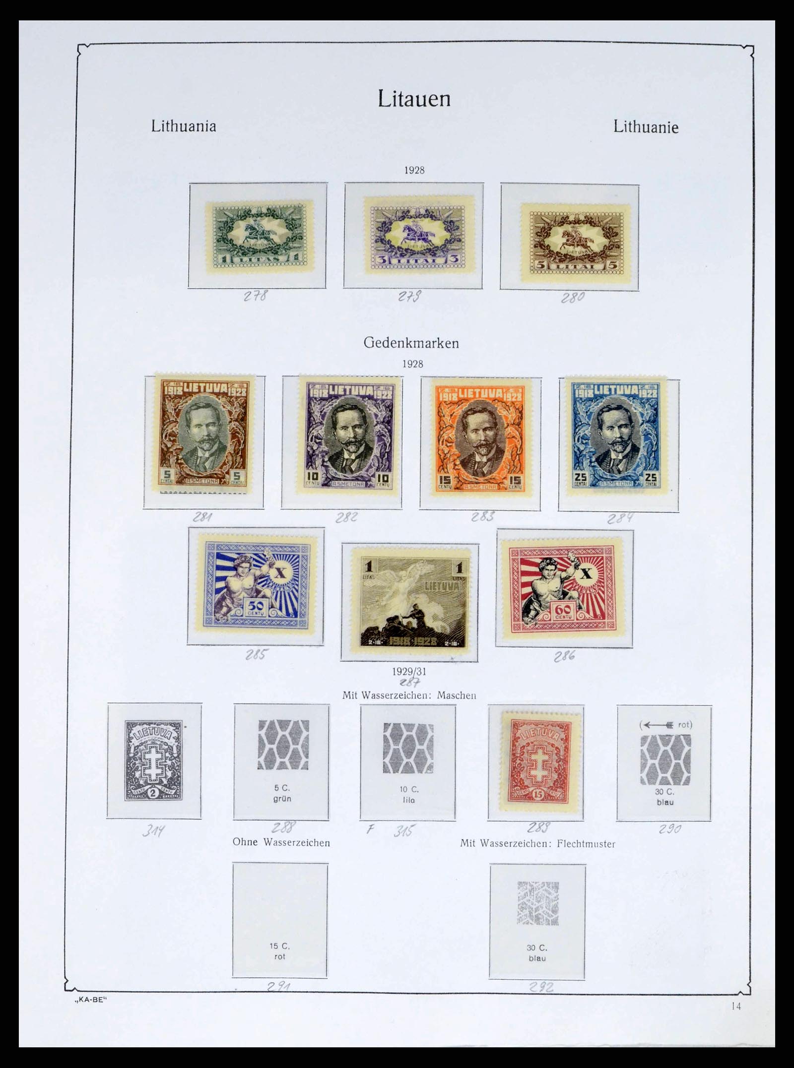 38312 0006 - Postzegelverzameling 38312 Litouwen en Midden Litouwen 1916-1942.
