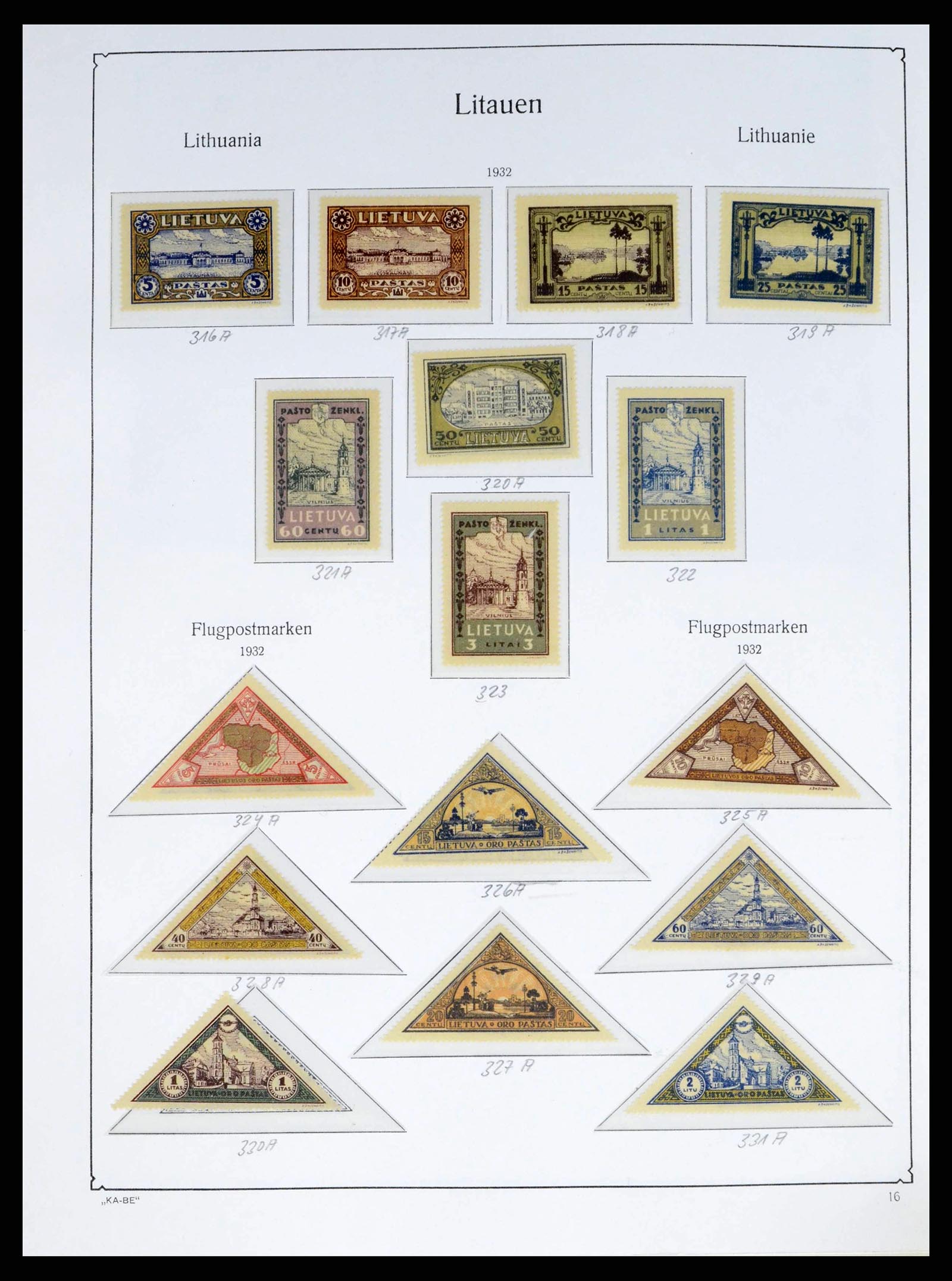 38312 0008 - Postzegelverzameling 38312 Litouwen en Midden Litouwen 1916-1942.