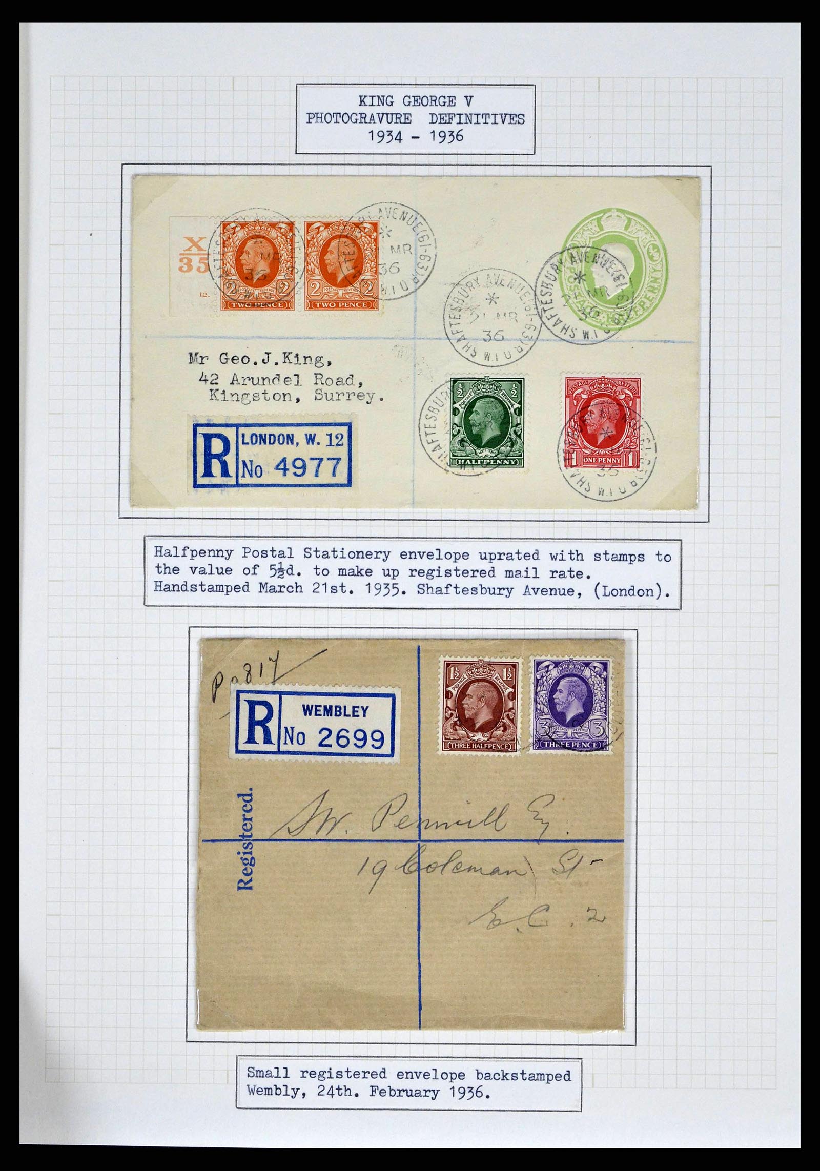 38314 0019 - Stamp collection 38314 Great Britain exhibition collection 1900-1968.