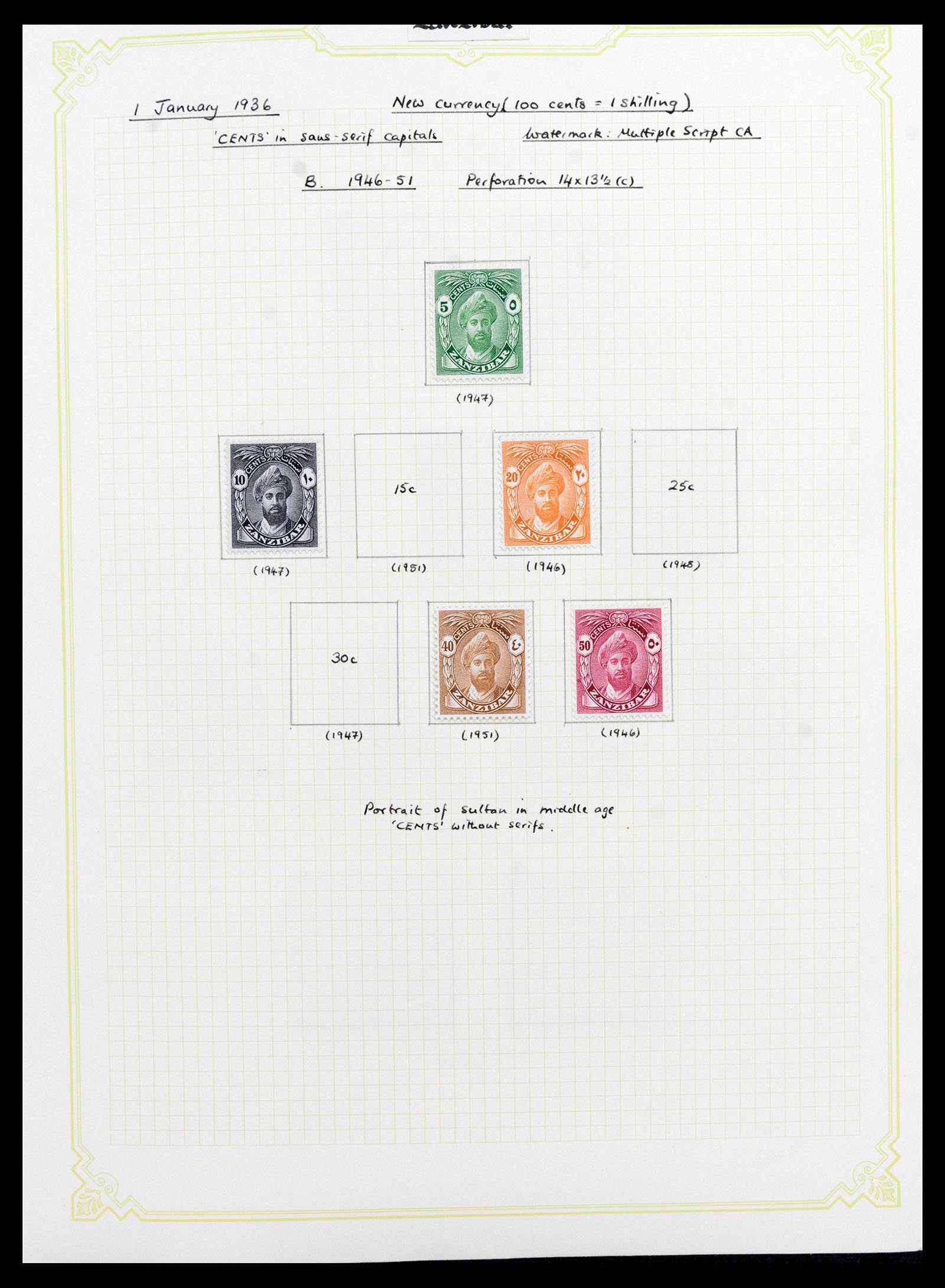 38322 0002 - Postzegelverzameling 38322 Zanzibar 1936-1967.