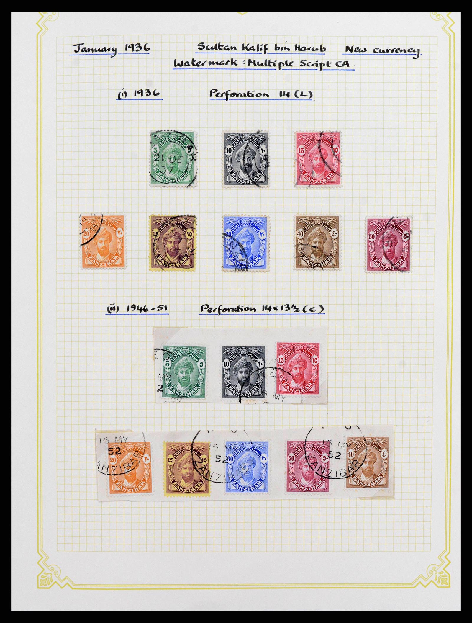 38322 0004 - Postzegelverzameling 38322 Zanzibar 1936-1967.