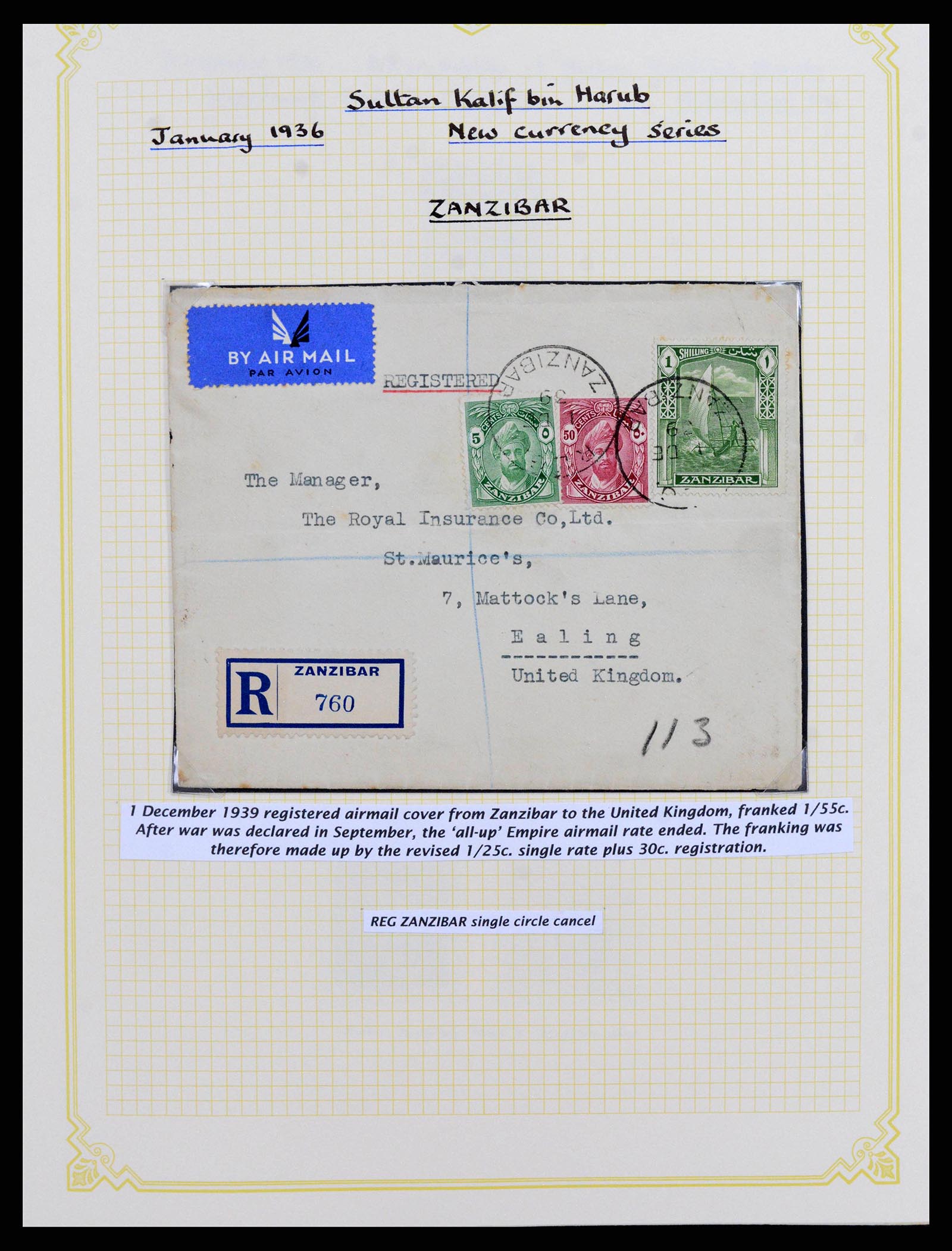 38322 0006 - Postzegelverzameling 38322 Zanzibar 1936-1967.
