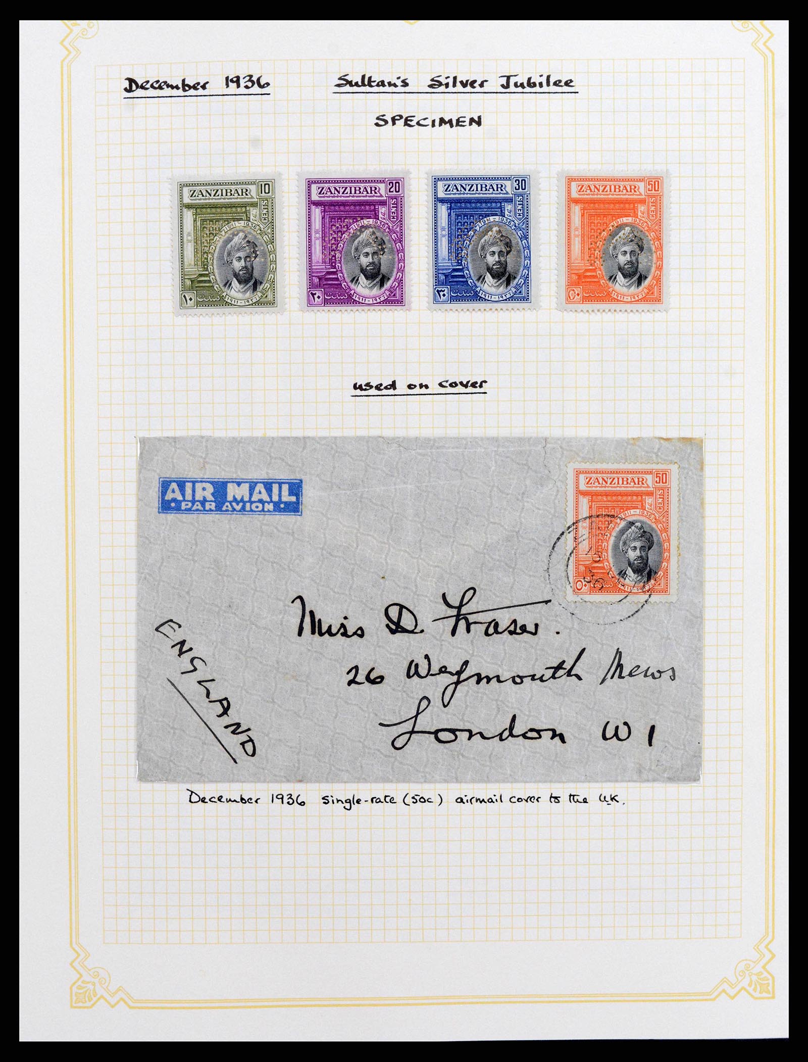 38322 0008 - Postzegelverzameling 38322 Zanzibar 1936-1967.