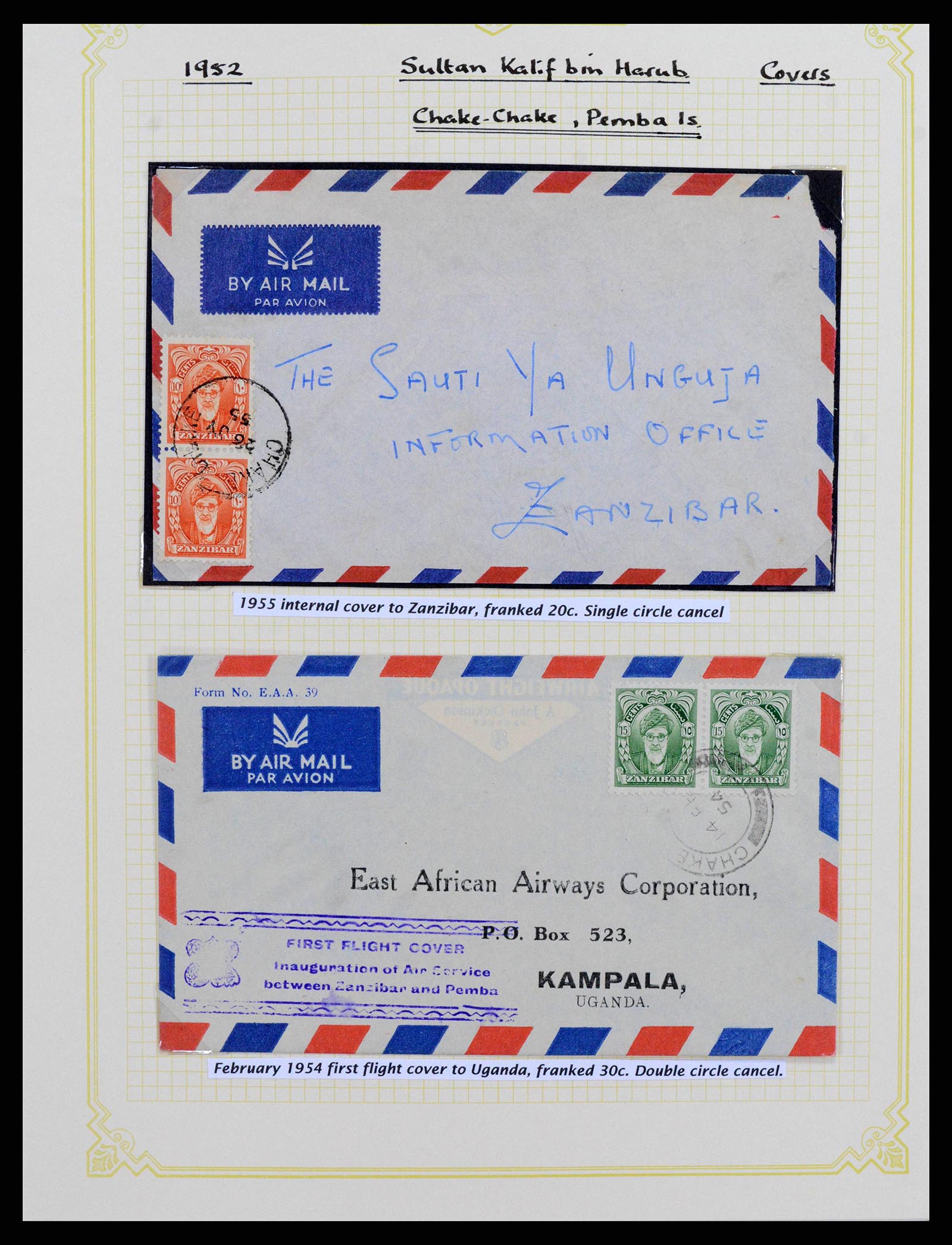 38322 0020 - Postzegelverzameling 38322 Zanzibar 1936-1967.