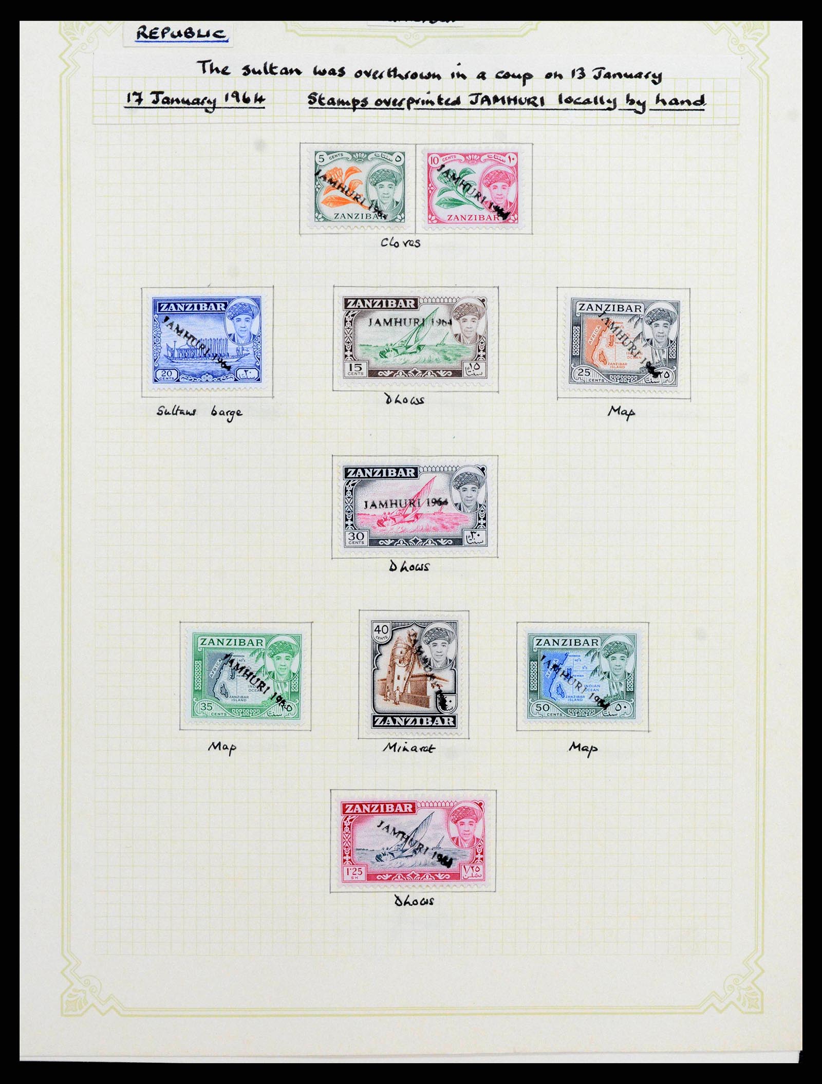 38322 0036 - Stamp collection 38322 Zanzibar 1936-1967.