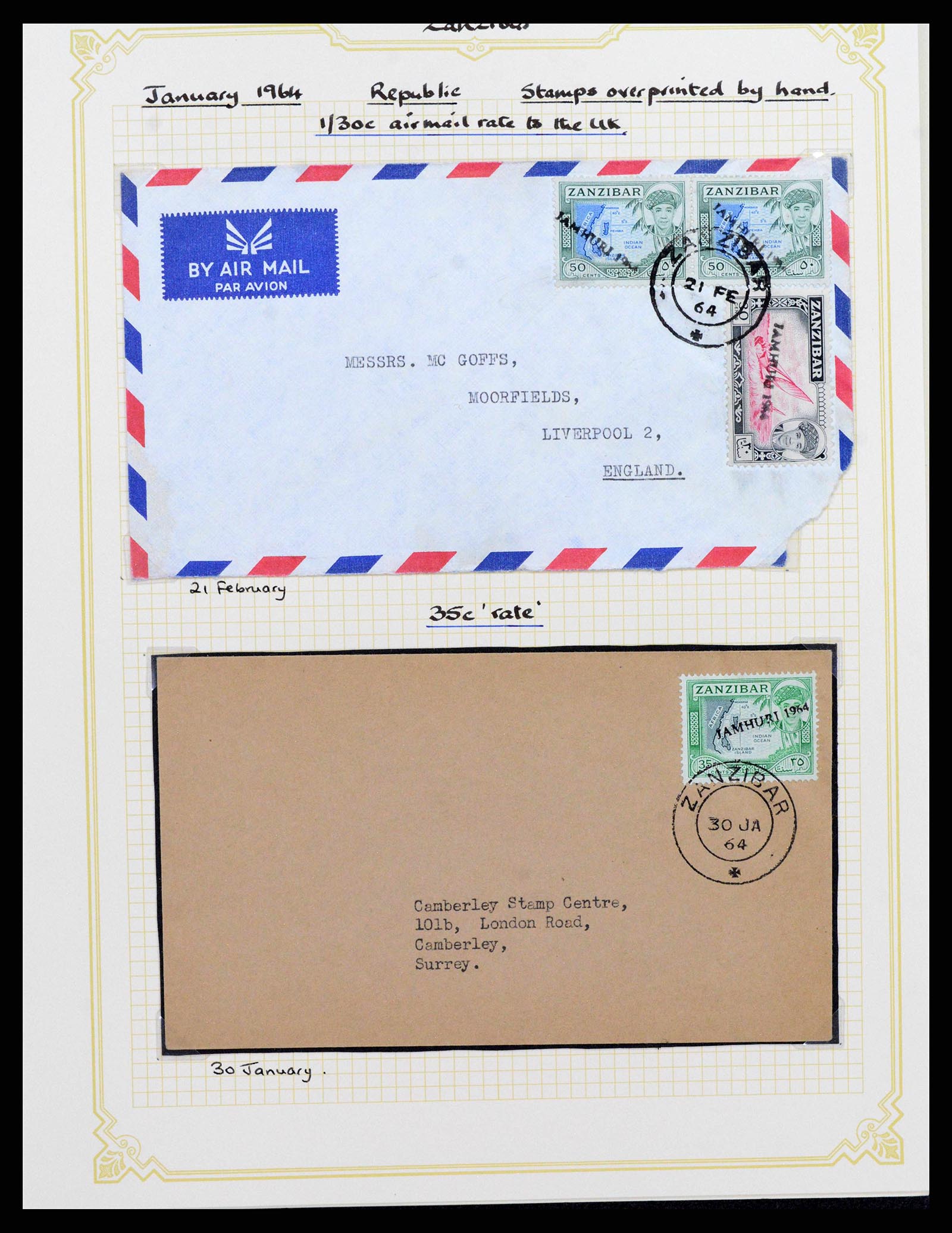 38322 0052 - Stamp collection 38322 Zanzibar 1936-1967.