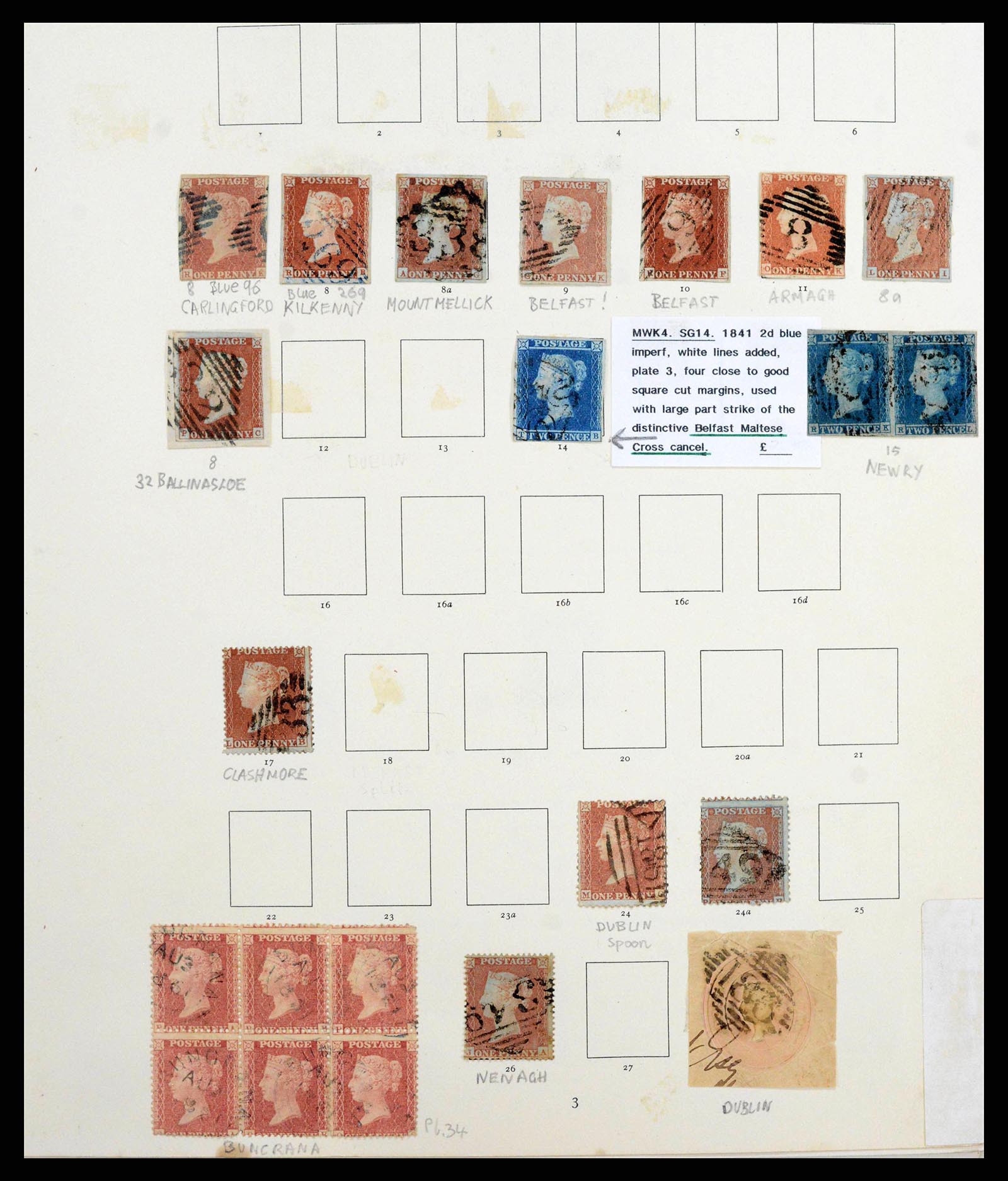 38325 0011 - Stamp collection 38325 GB used in Ireland 1840-1945.