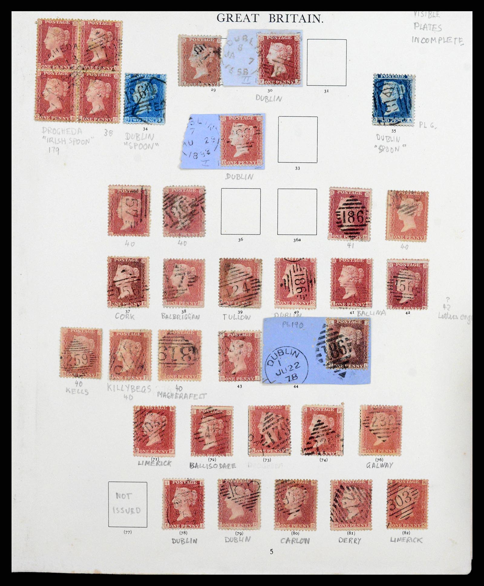 38325 0020 - Stamp collection 38325 GB used in Ireland 1840-1945.