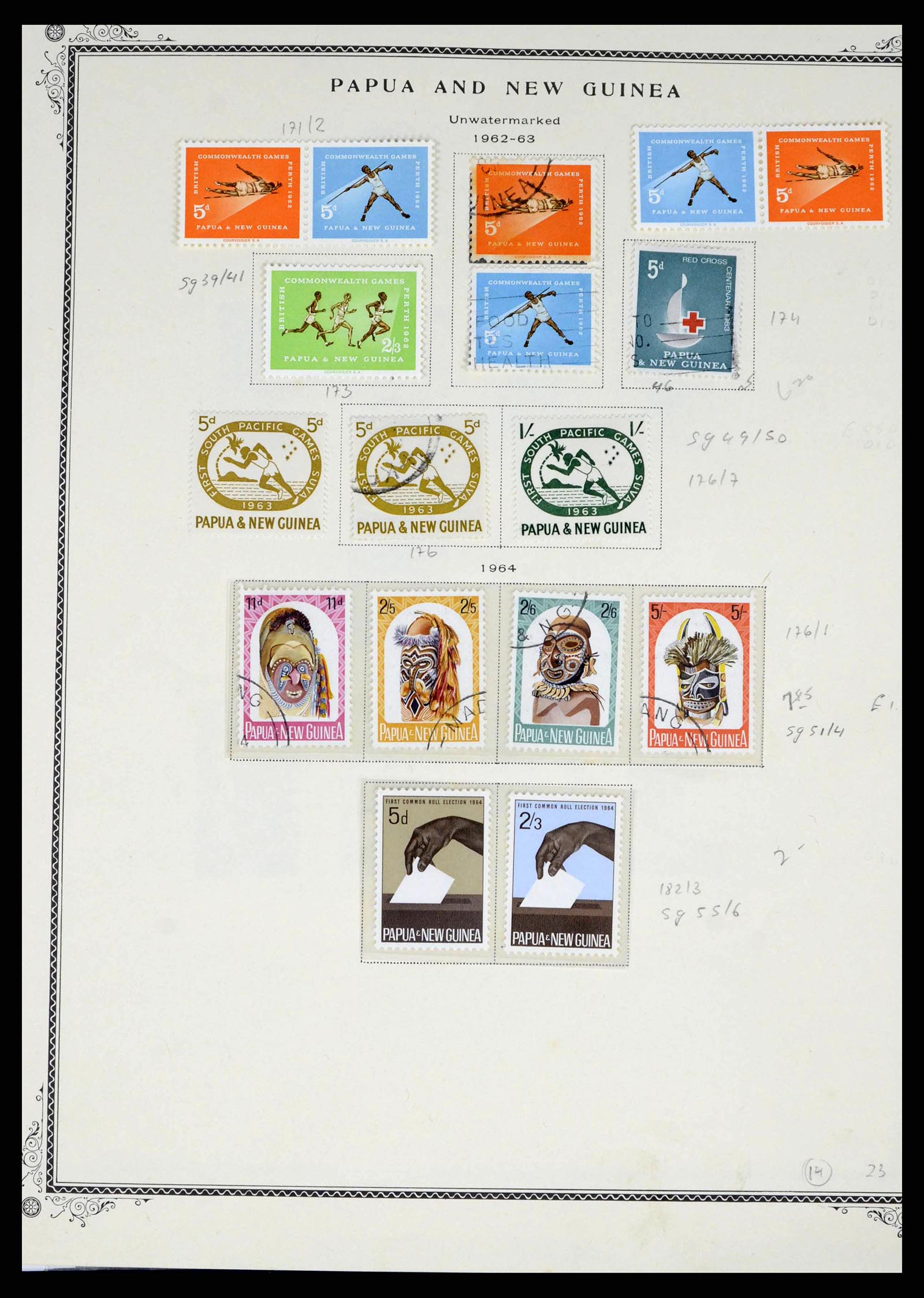 38327 0012 - Postzegelverzameling 38327 Papua & Nieuw Guinea 1901-2010.