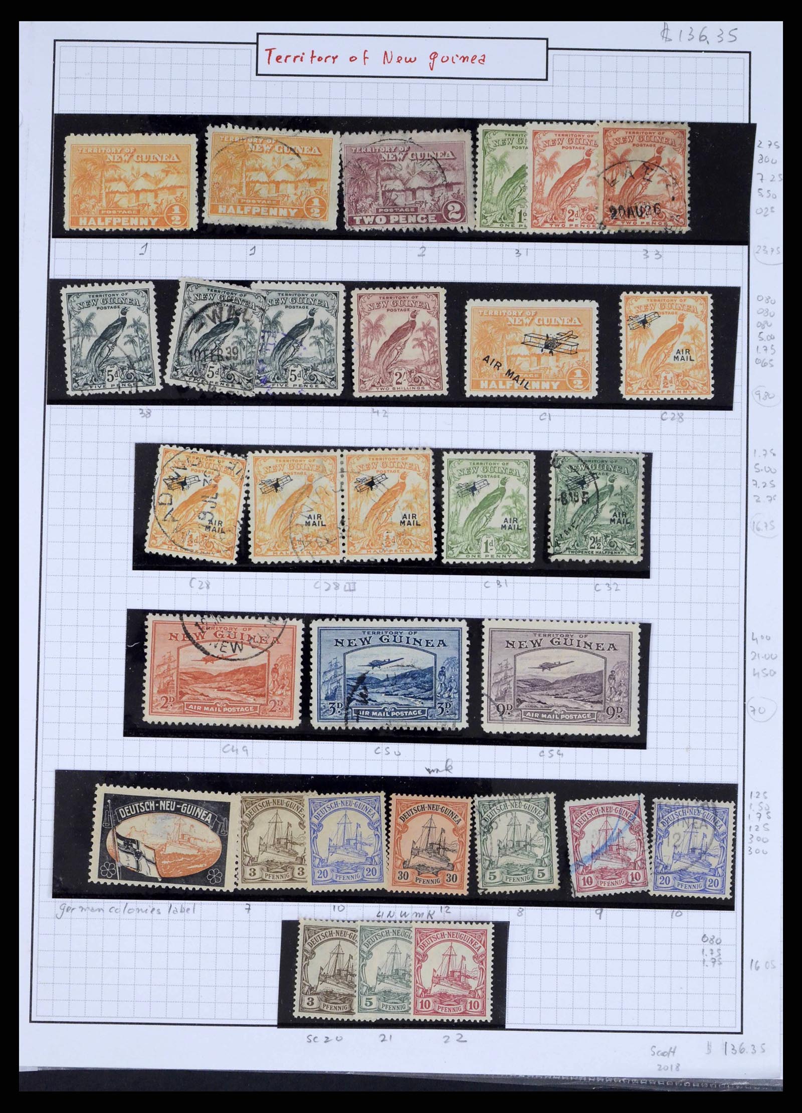 38327 0035 - Postzegelverzameling 38327 Papua & Nieuw Guinea 1901-2010.