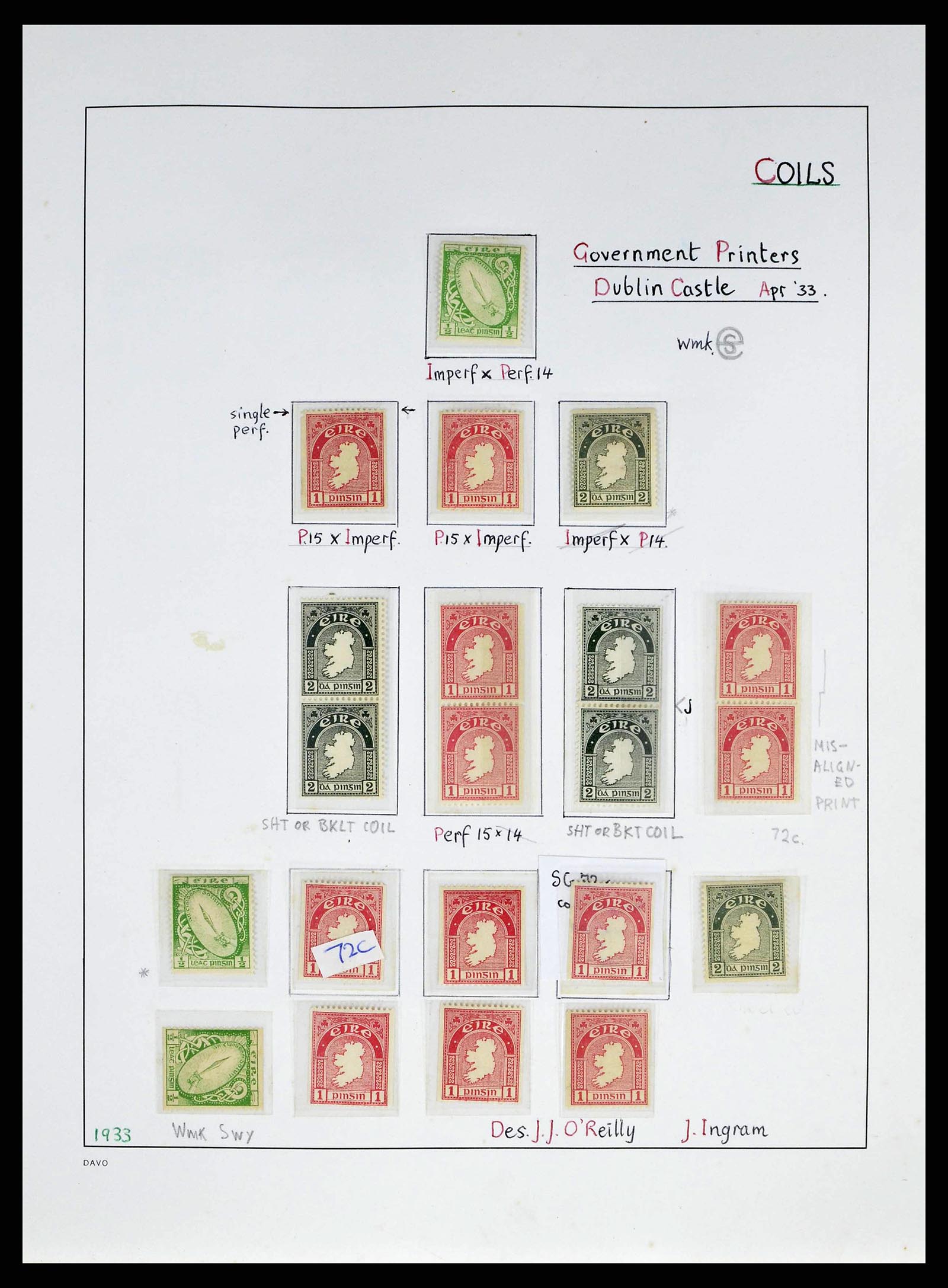 38330 0005 - Postzegelverzameling 38330 Ierland speciaalverzameling 1922-1966.