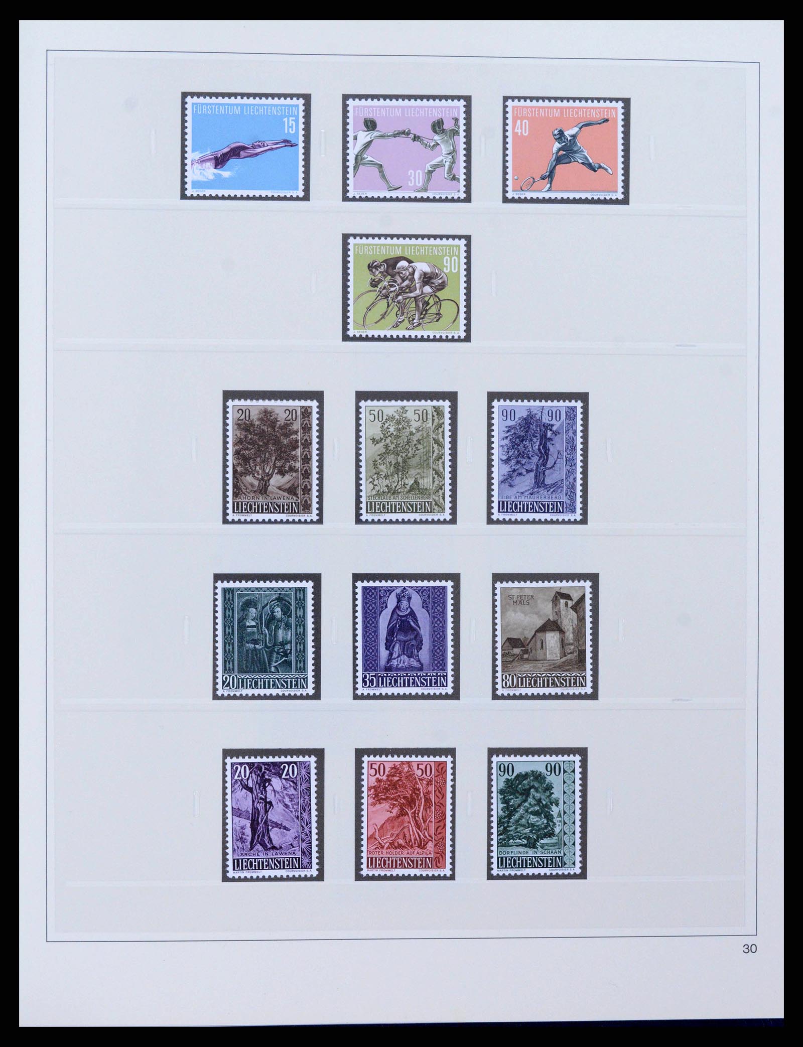 38332 0028 - Postzegelverzameling 38332 Liechtenstein 1912-1960.
